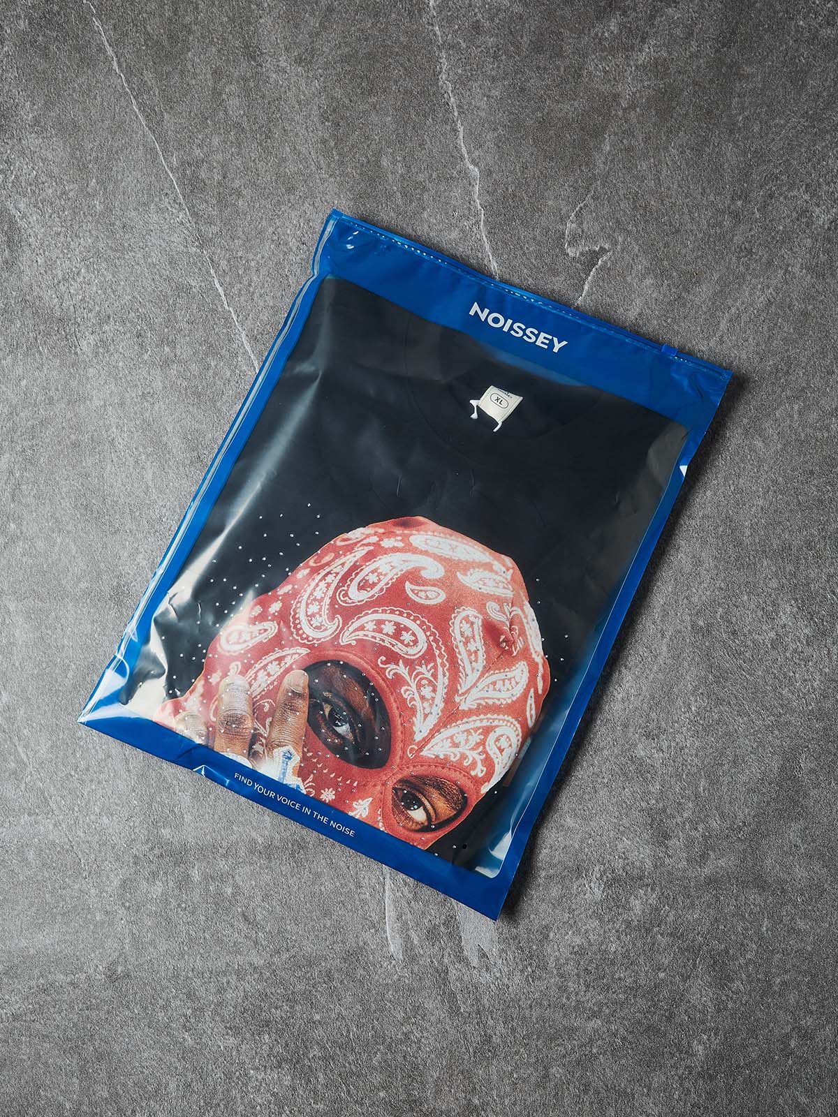 NOISSEY RED PAISLEY BALACLAVA - SHIMMERING JEWEL ART OVERSIZED TEE