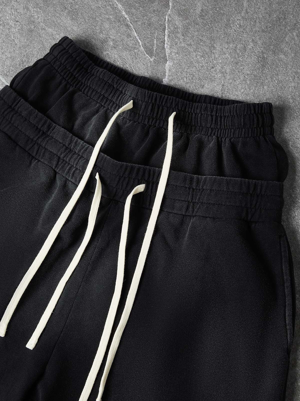 NOISSEY Rhinestone Gothic Cross Heavy Sweat Shorts - 4 Colors Available