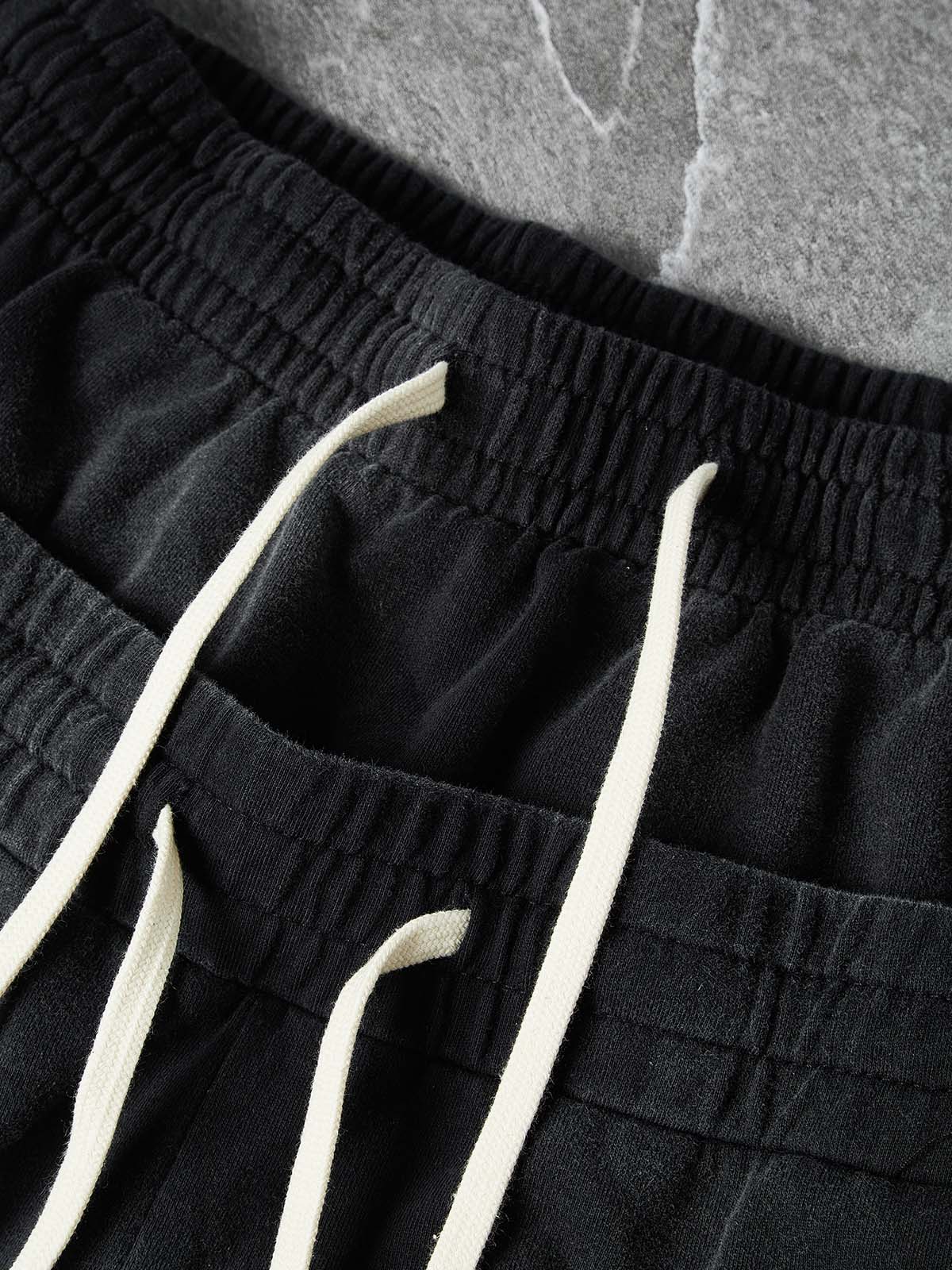 NOISSEY Rhinestone Gothic Cross Heavy Sweat Shorts - 4 Colors Available