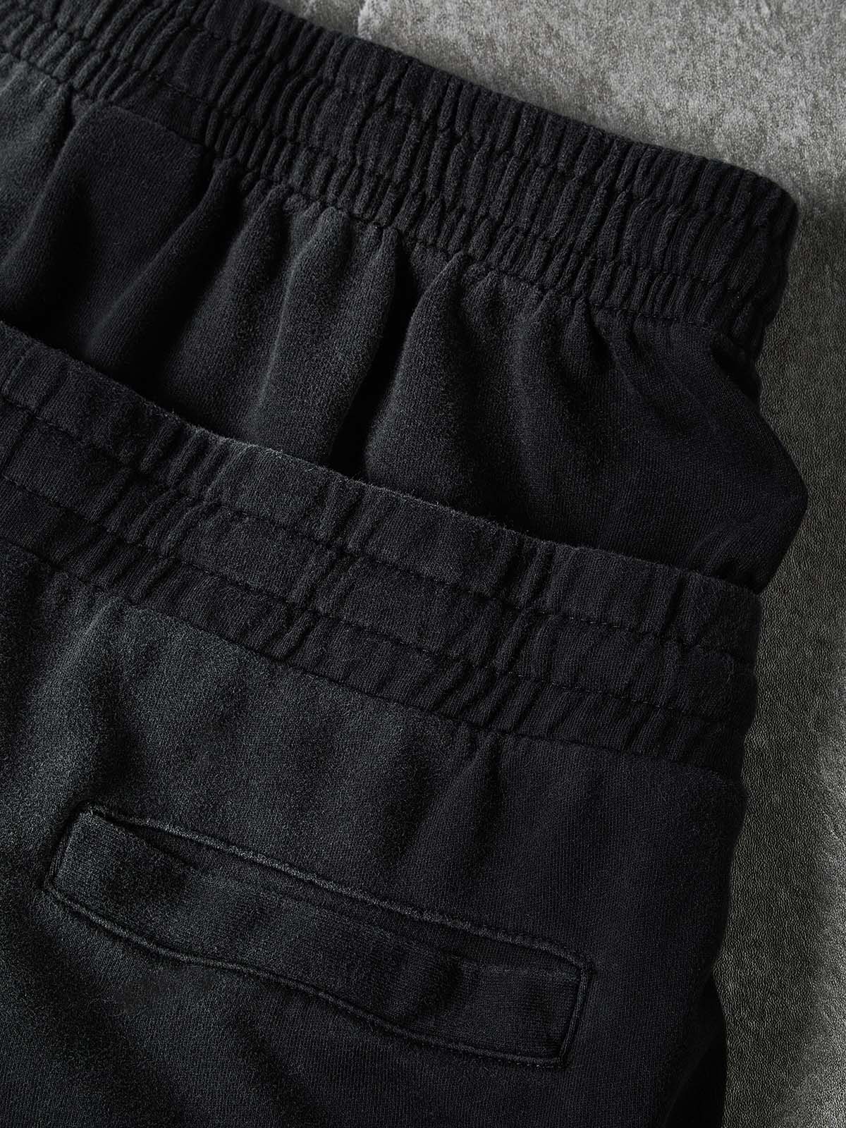 NOISSEY Rhinestone Gothic Cross Heavy Sweat Shorts - 4 Colors Available