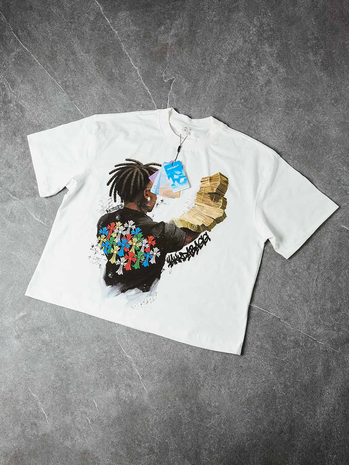 NOISSEY MONEY STACK ART - MULTICOLOR CROSS BOXY TEE