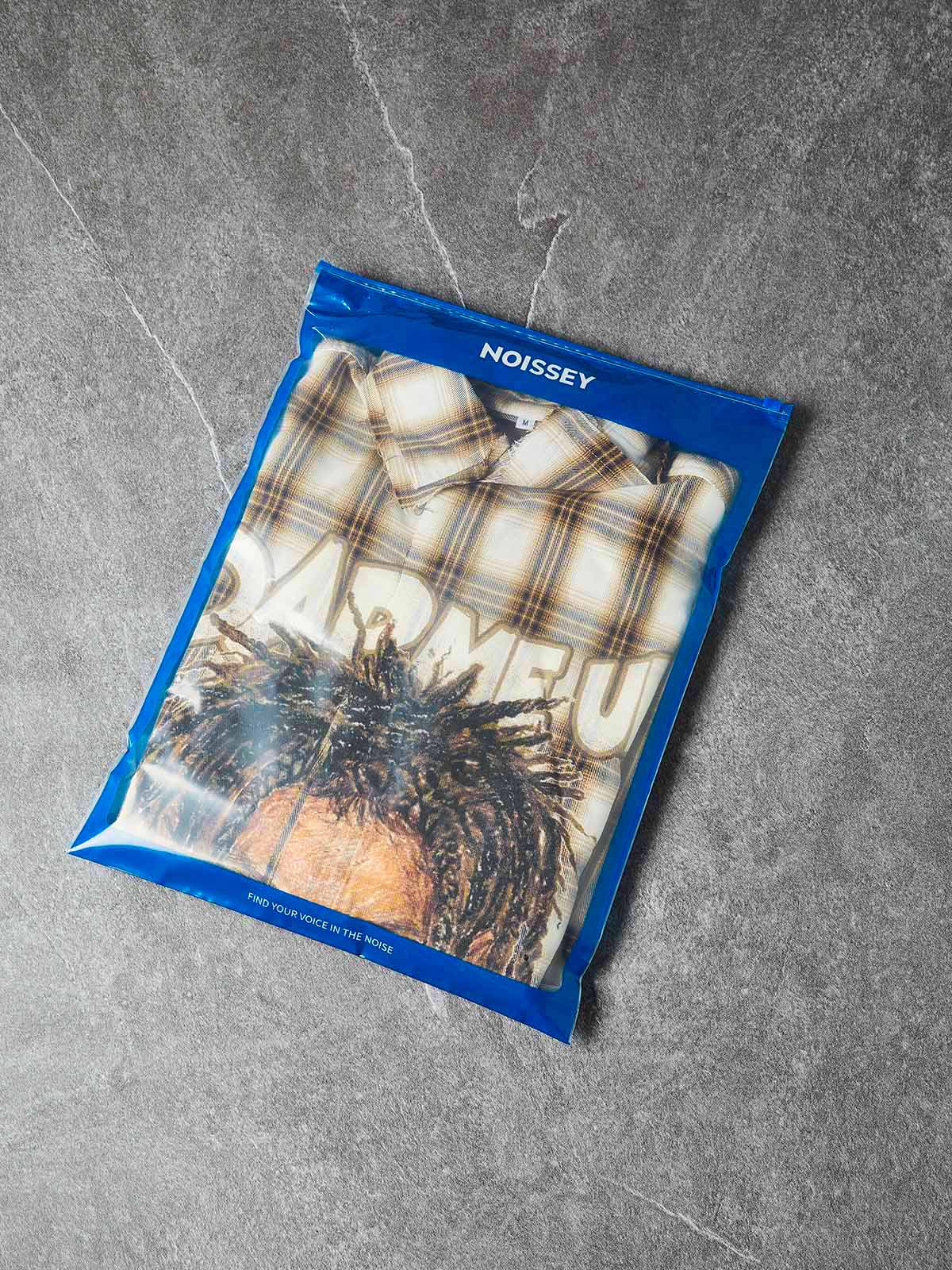 NOISSEY "DAP ME UP" PLAID SHIRT - DIY BADGE ART PRINT TOP