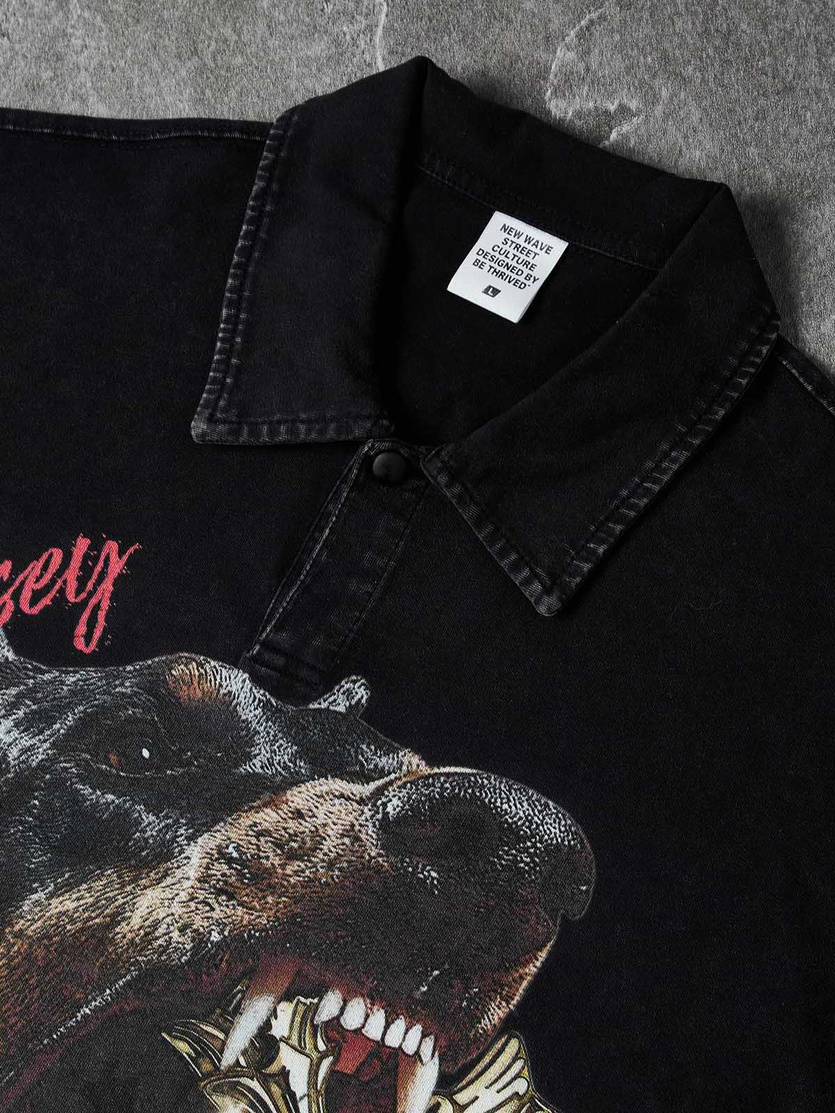 NOISSEY DOBERMAN CRUCIFIX - GET RICH GOLDEN ART SHIRT