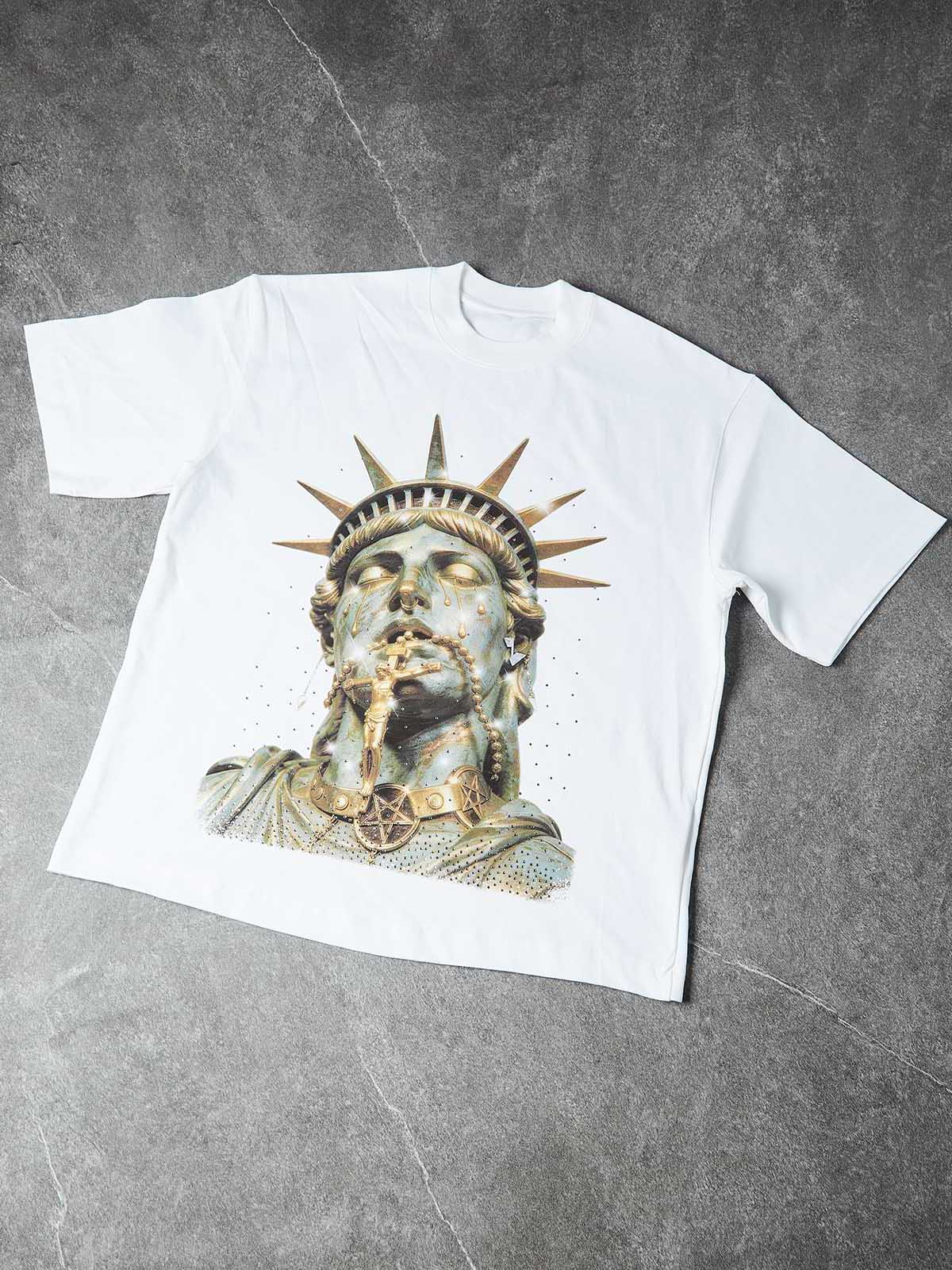 NOISSEY GOLDEN LIBERTY - BRONZE STATUE ICED OUT ART TEE