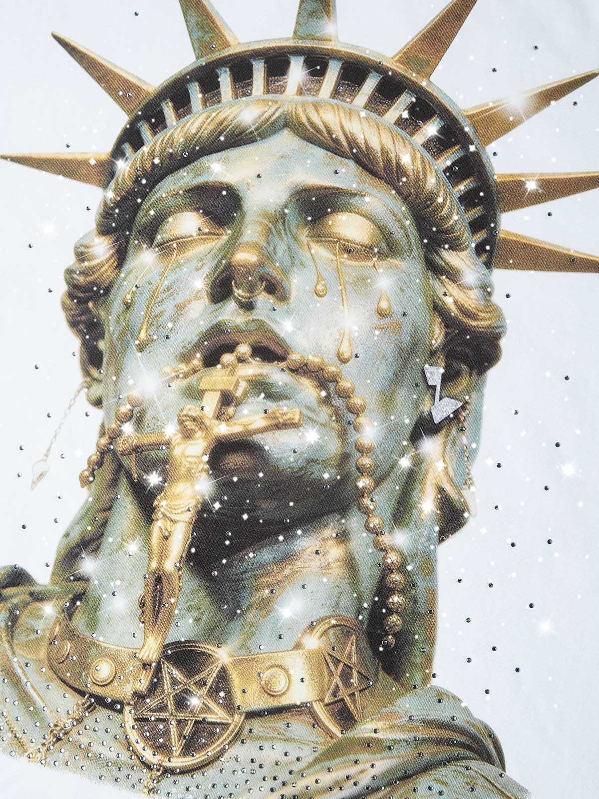 NOISSEY GOLDEN LIBERTY - BRONZE STATUE ICED OUT ART TEE