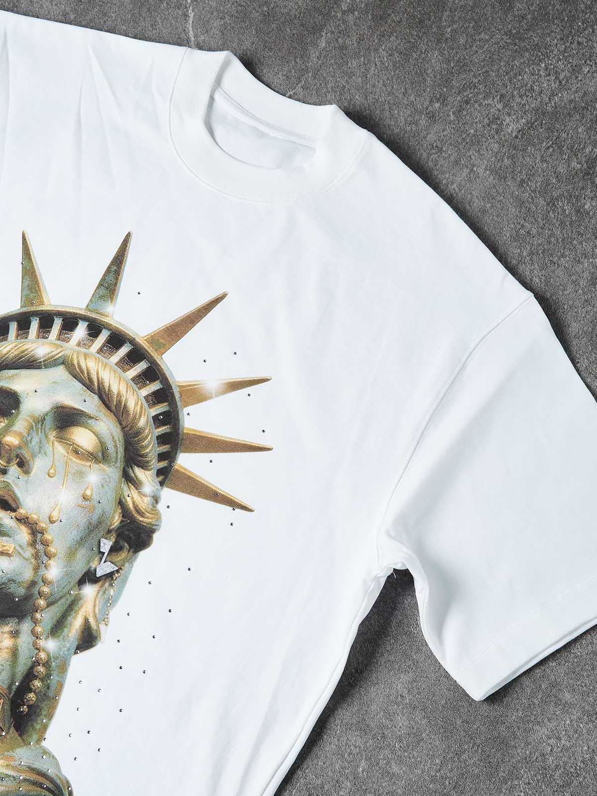NOISSEY GOLDEN LIBERTY - BRONZE STATUE ICED OUT ART TEE