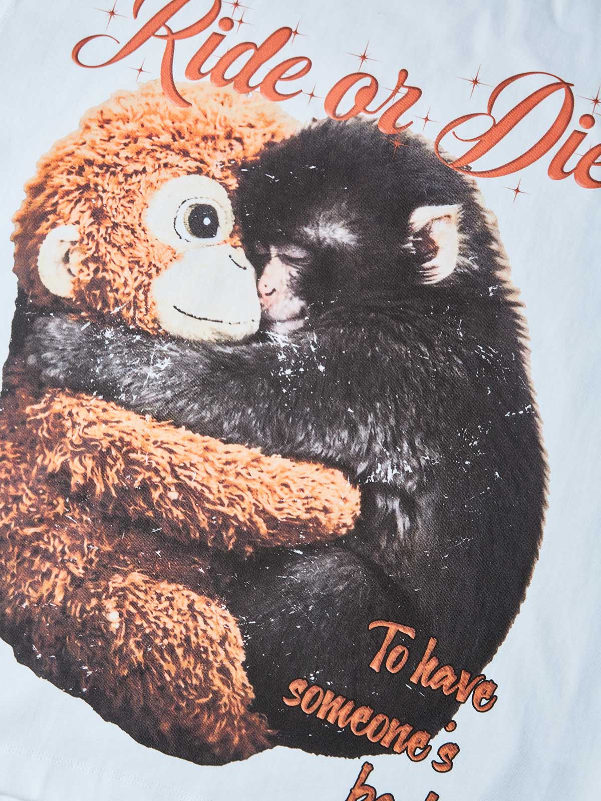 NOISSEY RIDE OR DIE - LONELY MONKEY HUG ART TEE