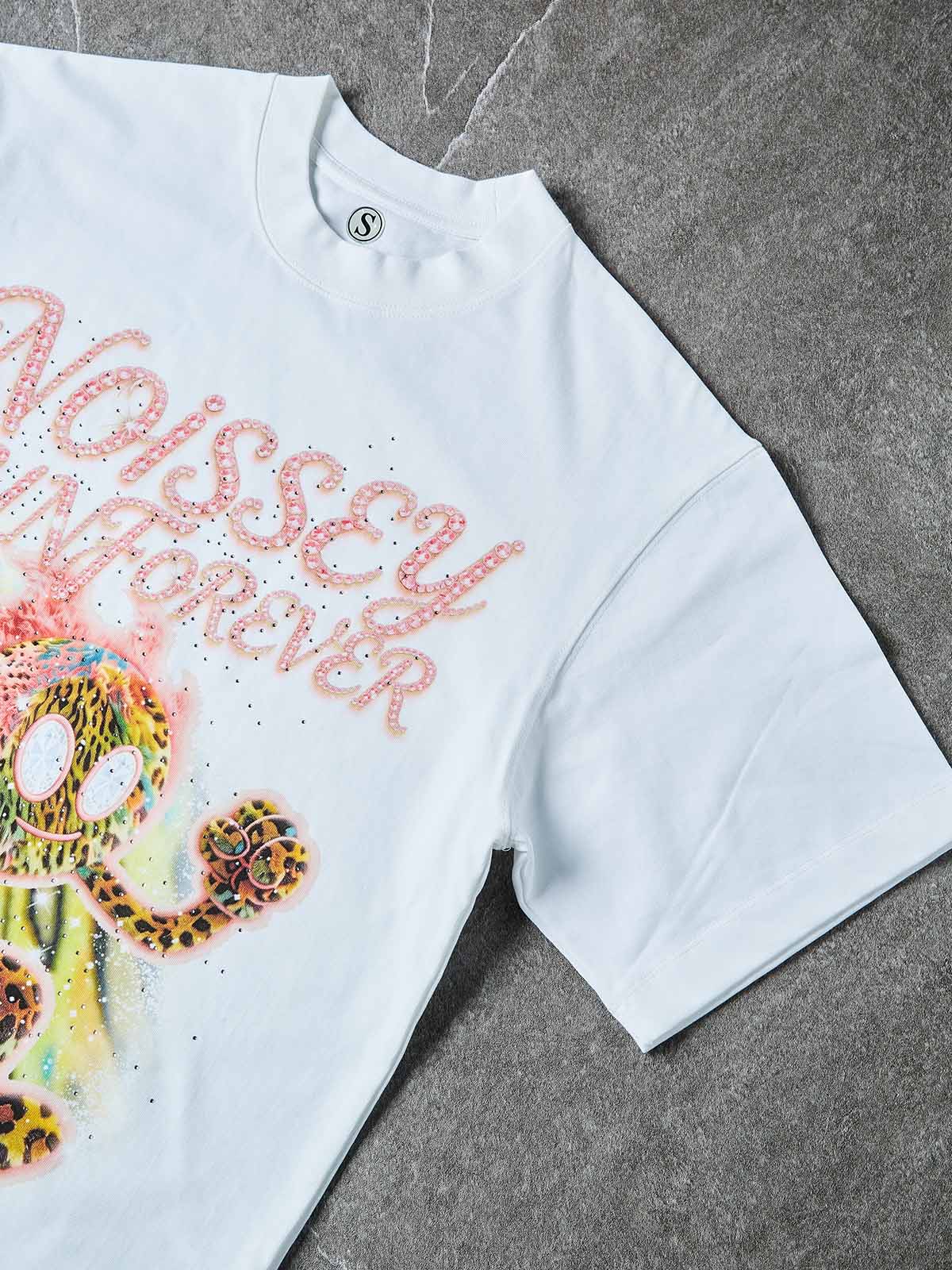 NOISSEY RUN FOREVER - LEOPARD FIREBALL PINK ICED OUT TEE