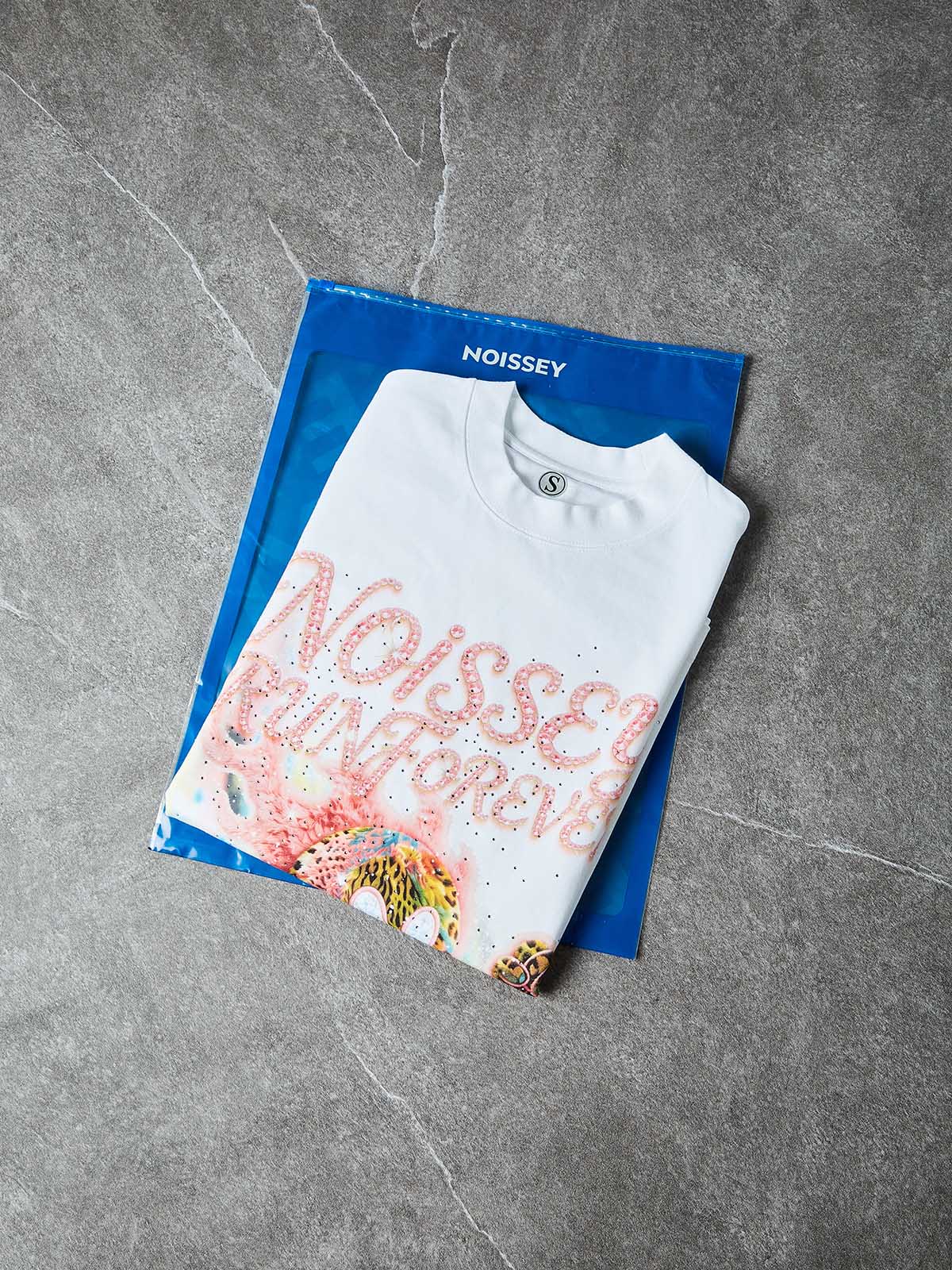 NOISSEY RUN FOREVER - LEOPARD FIREBALL PINK ICED OUT TEE