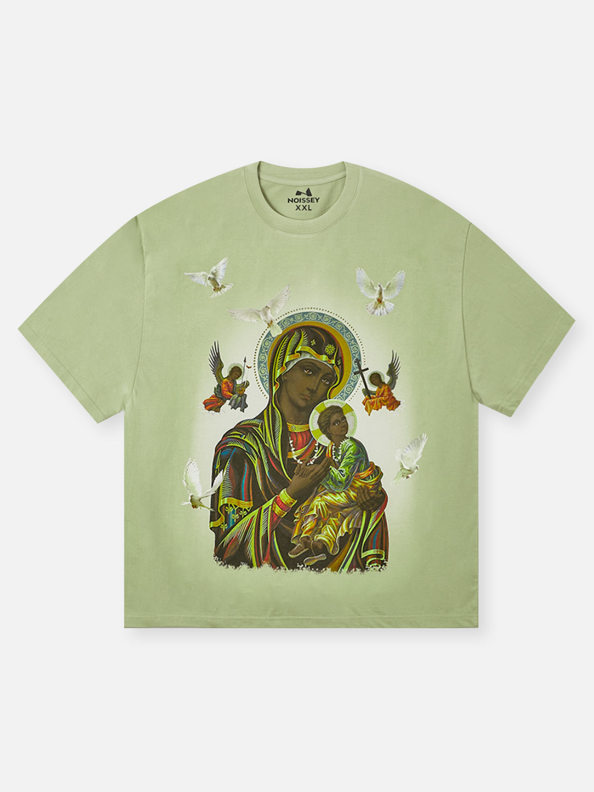 OBSTACLES & DANGERS© 230g Black Madonna and Child Casual Tee