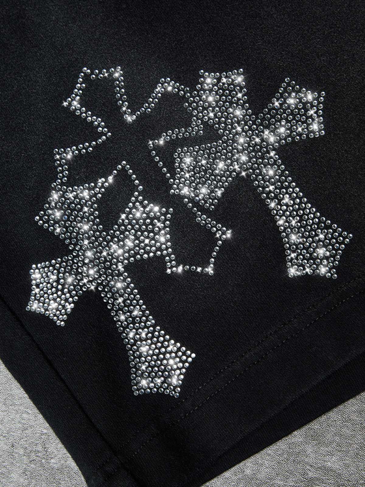 NOISSEY Sacred Cross Cluster Vintage Rhinestone Shorts - 4 Colors