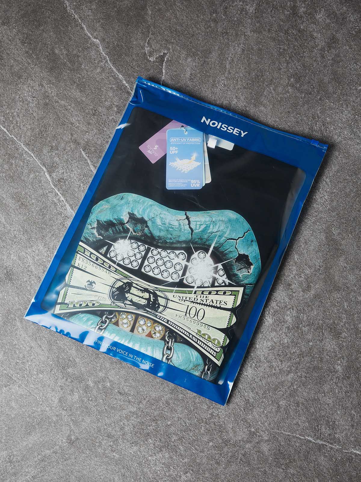 NOISSEY BRONZE GUARDIAN - CHAIN ICED OUT FANGS CROSS T-SHIRT