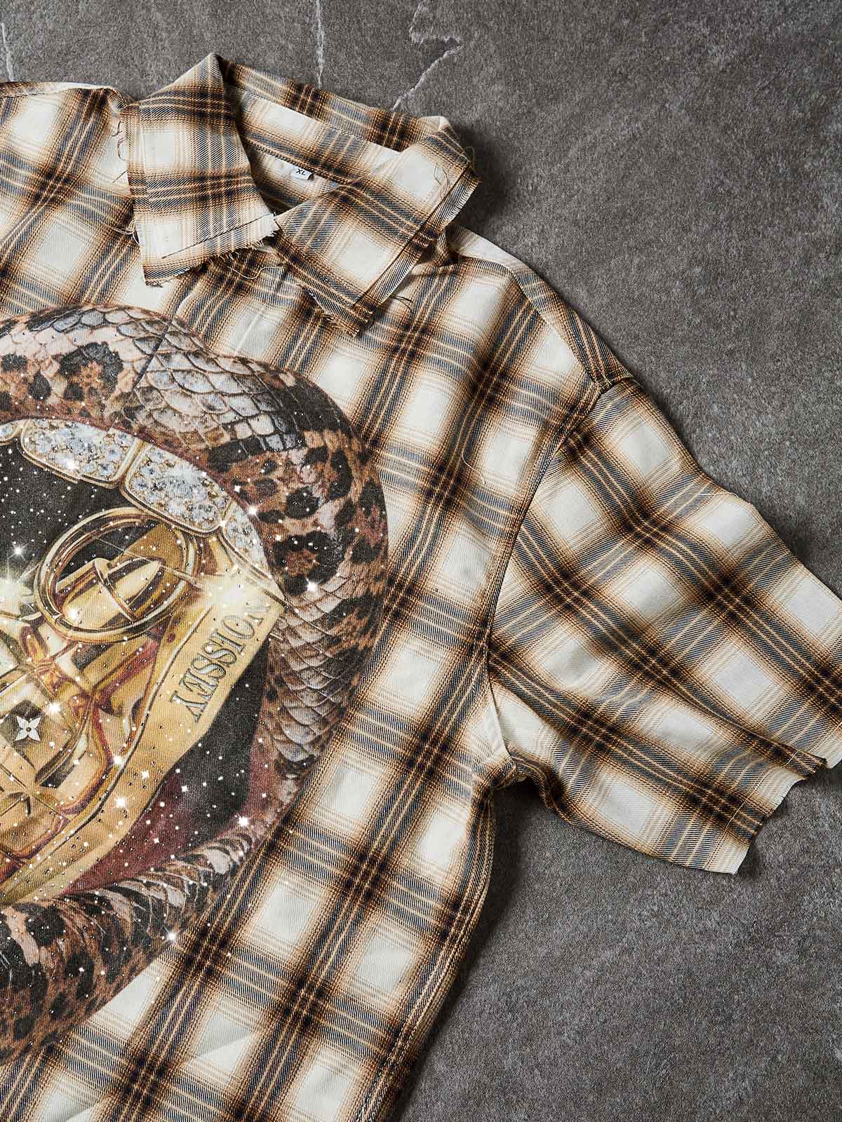 NOISSEY SNAKE LIPS GOLDEN GRENADE - SHIMMER ART CHECK SHIRT