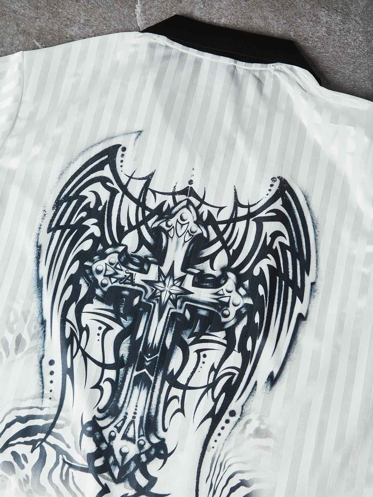 NOISSEY ATHLETIC FIT TRIBAL TOTEM GOTHIC CROSS SOCCER JERSEY