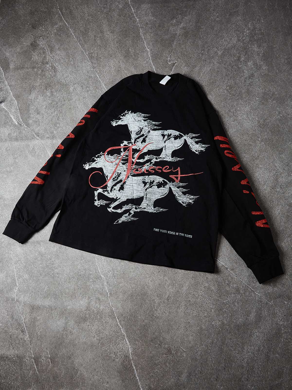 NOISSEY GALLOPING HORSES - GLITTER GRAPHIC LONG SLEEVE