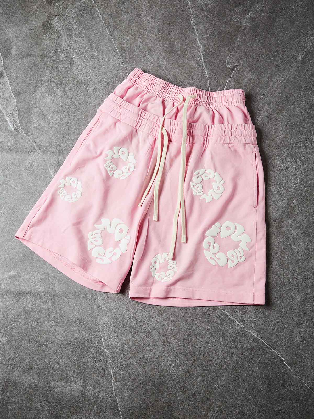 NOISSEY MONO-BLOOM ART PRINT VINTAGE DISTRESSED SWEAT SHORTS