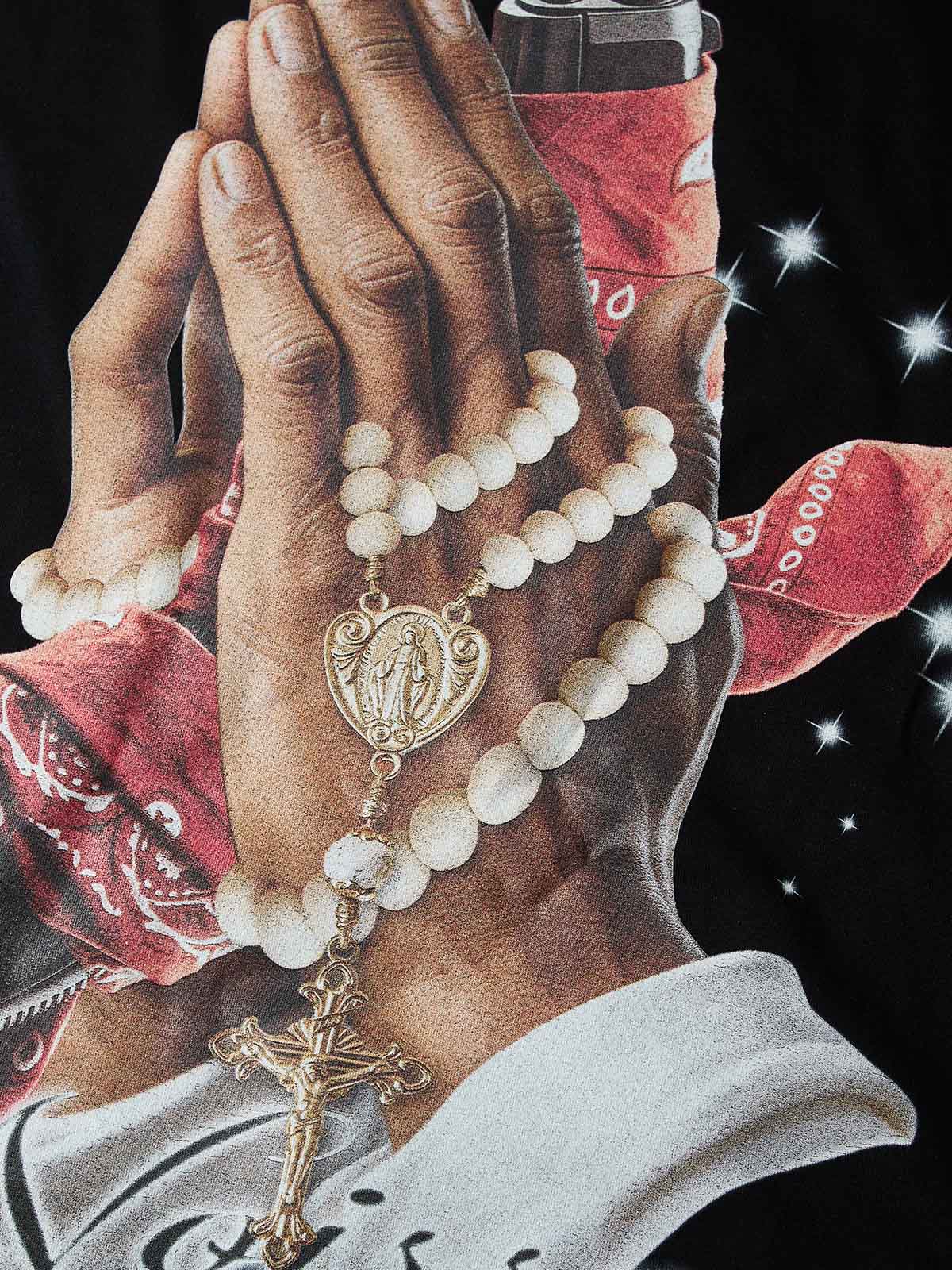 NOISSEY SACRED PRAYER ART PRINT OVERSIZED TANK TOP