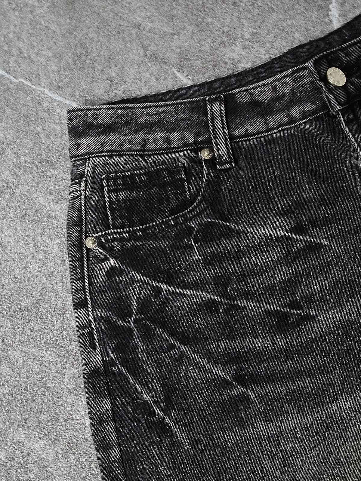 NOISSEY Wash Black Denim Shorts - DIY Chain Combo