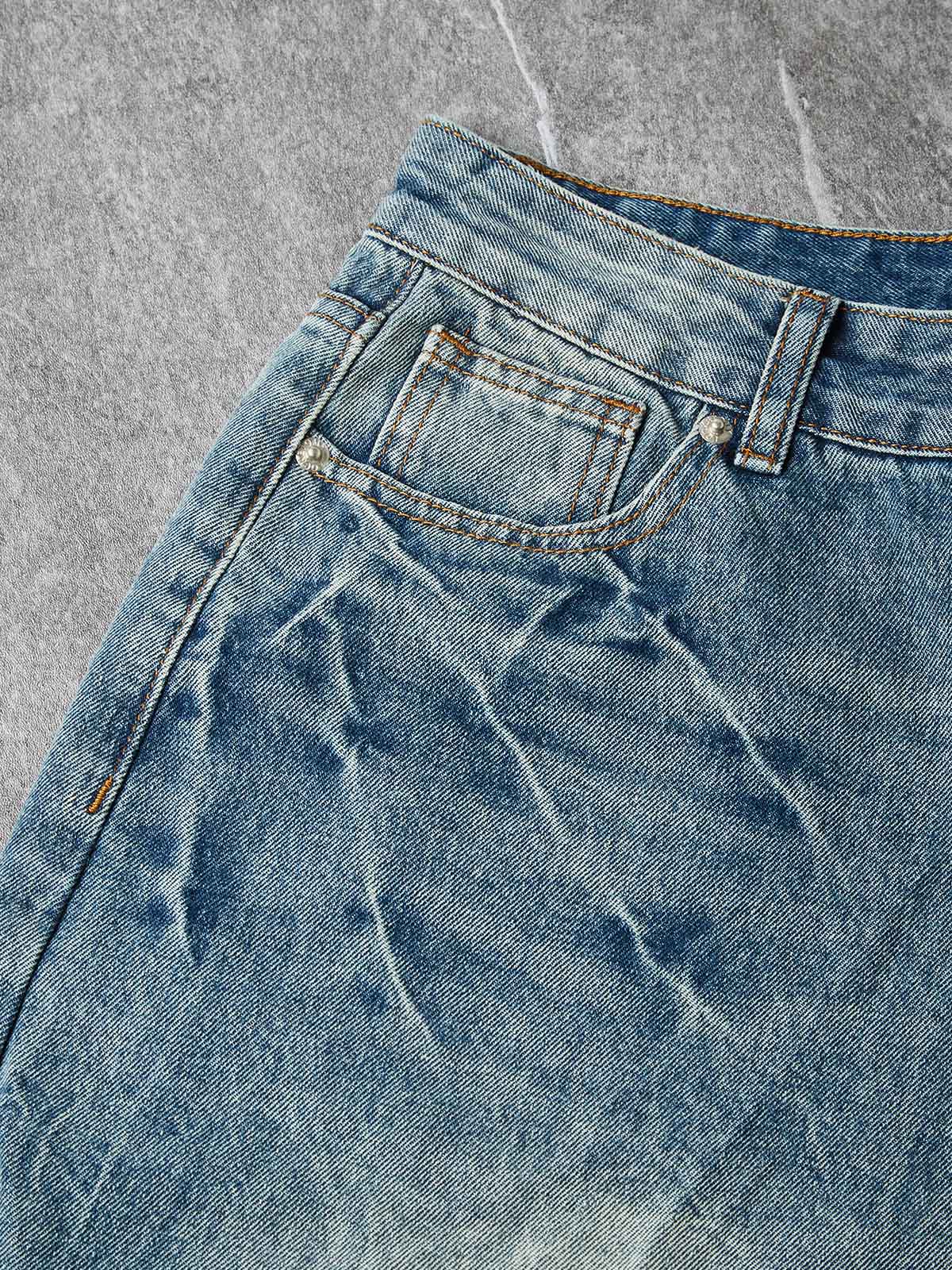 NOISSEY "Galactic Constellation" Asymmetric Gothic Cross Denim Jorts 2 Colors