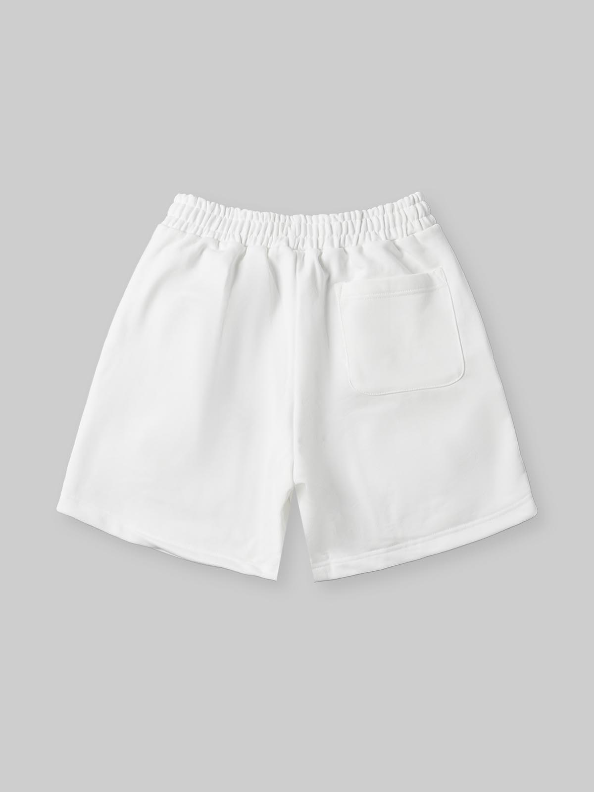 NOISSEY GOOD TIMES BAD TIMES BOXY HEAVYWEIGHT MASK ART SHORTS - WHITE