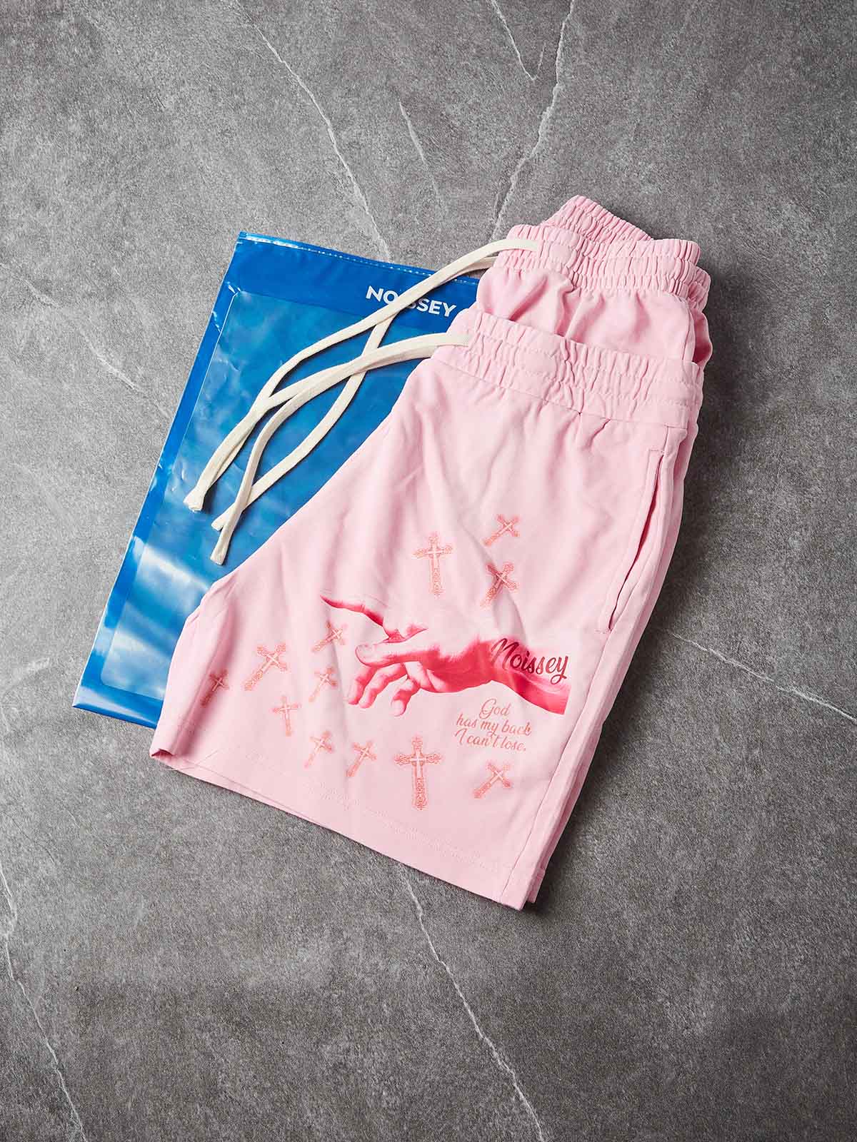 NOISSEY "GENESIS REBORN" VINTAGE DISTRESSED ART PRINT SWEAT SHORTS