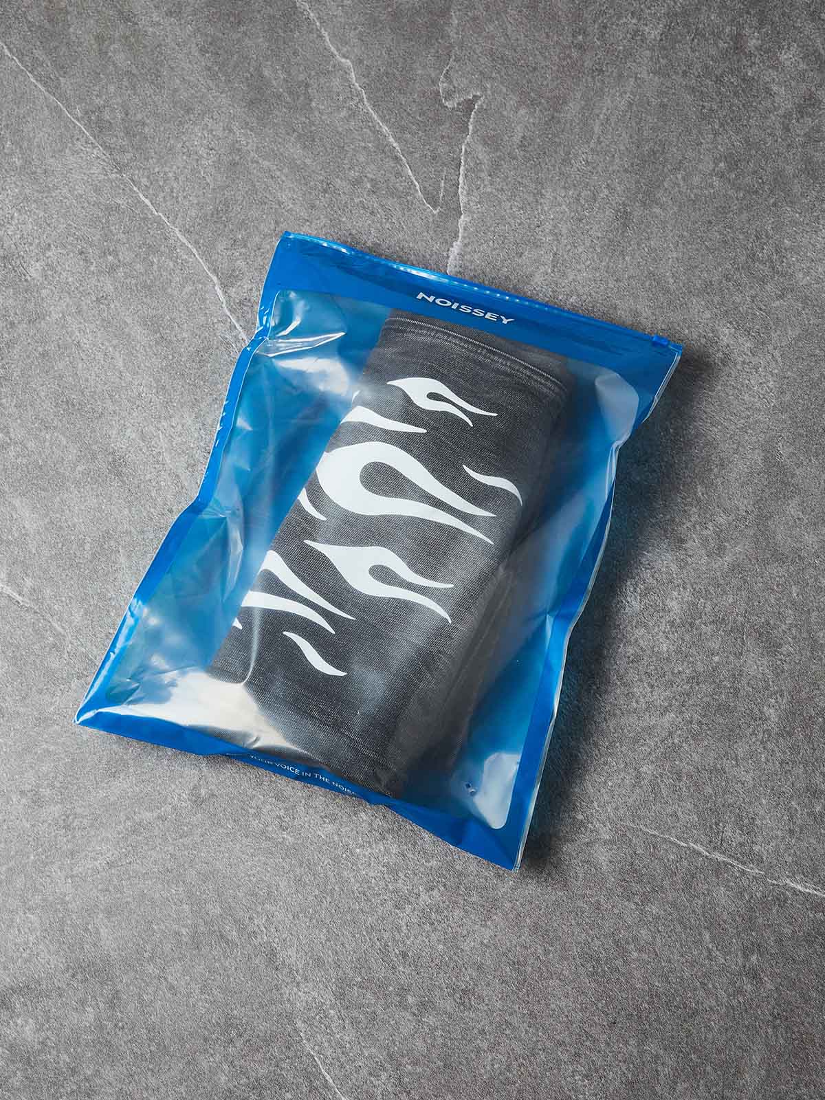 NOISSEY "White Flame" Graphic Distressed Heavyweight Denim Shorts