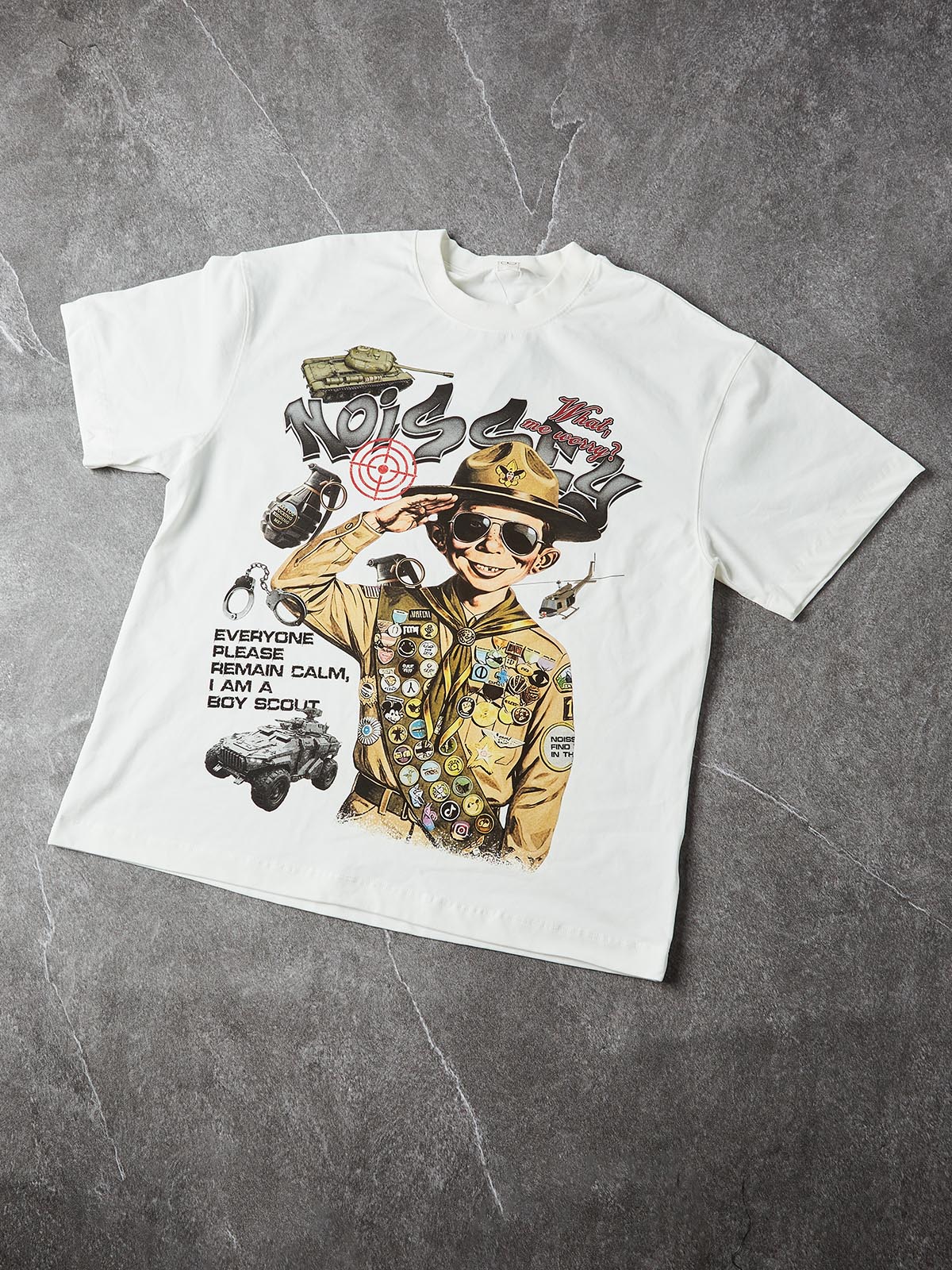 NOISSEY "Bad Boy Scout" Graffiti Art Print Oversized T-Shirt