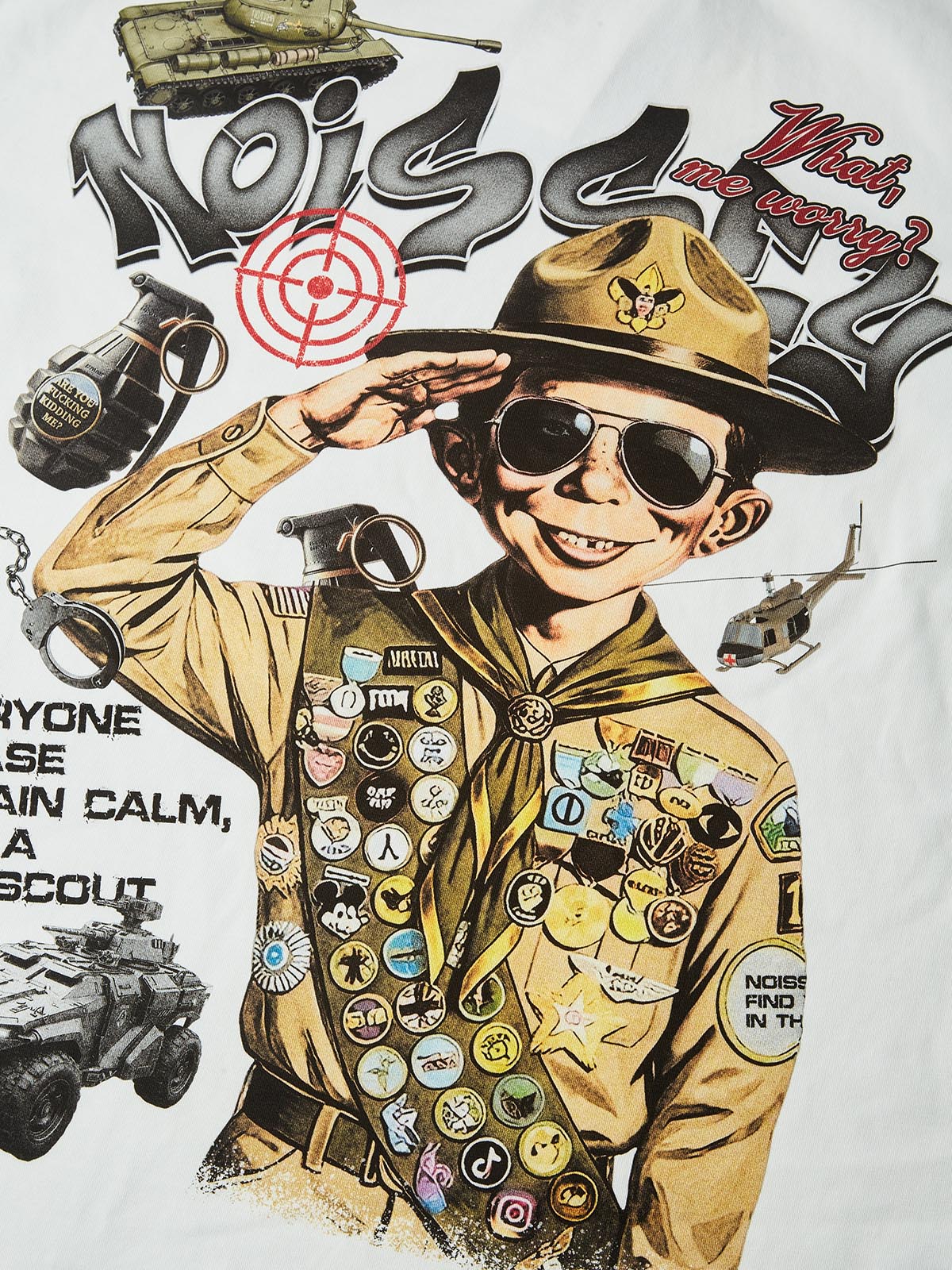 NOISSEY "Bad Boy Scout" Graffiti Art Print Oversized T-Shirt