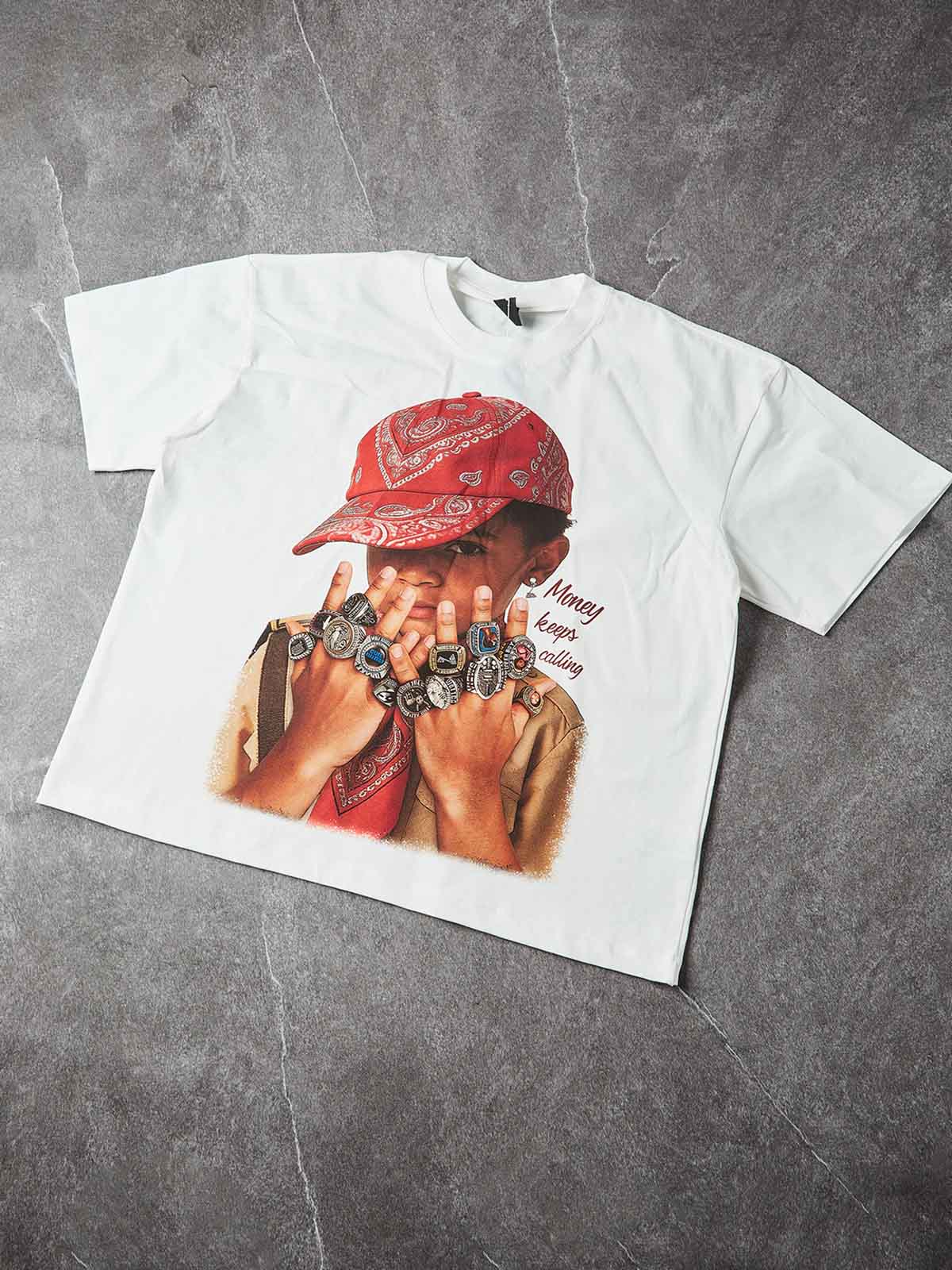 NOISSEY "Money Calling" Boy Scout Graphic Art Oversized T-Shirt