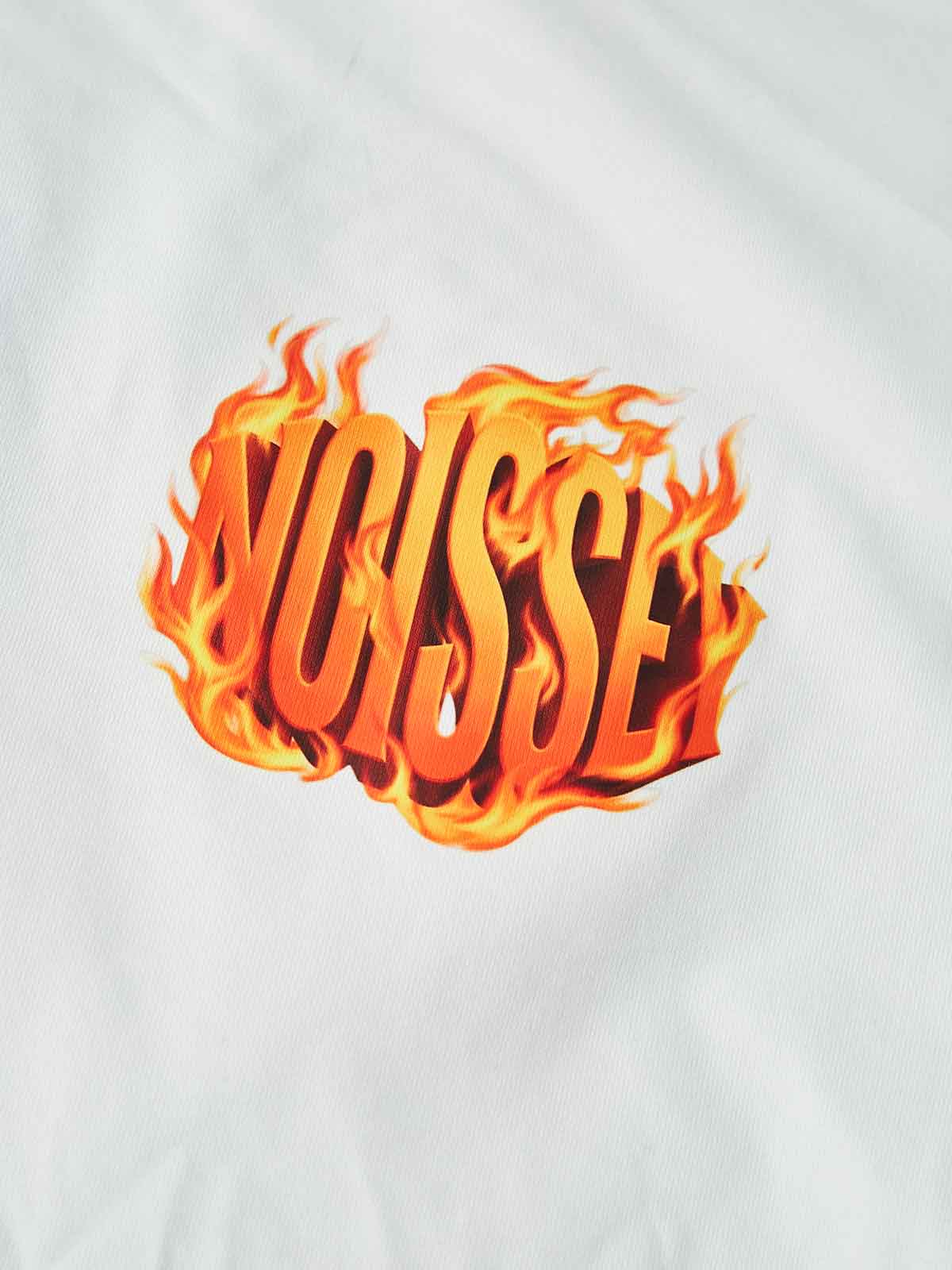 NOISSEY "Flame Core"  Logo Heavyweight Tee | "Find Your Voice" Back Graphic Fire Print