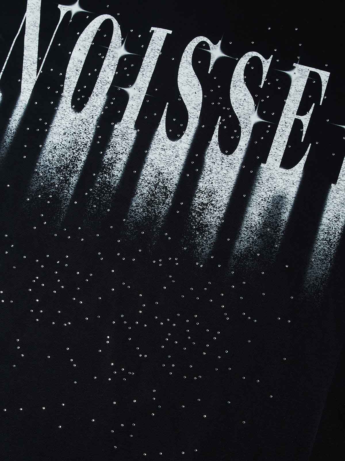NOISSEY "Starfall" Branded Logo Sand-Fall Graphic Rhinestone Heavyweight T-Shirt