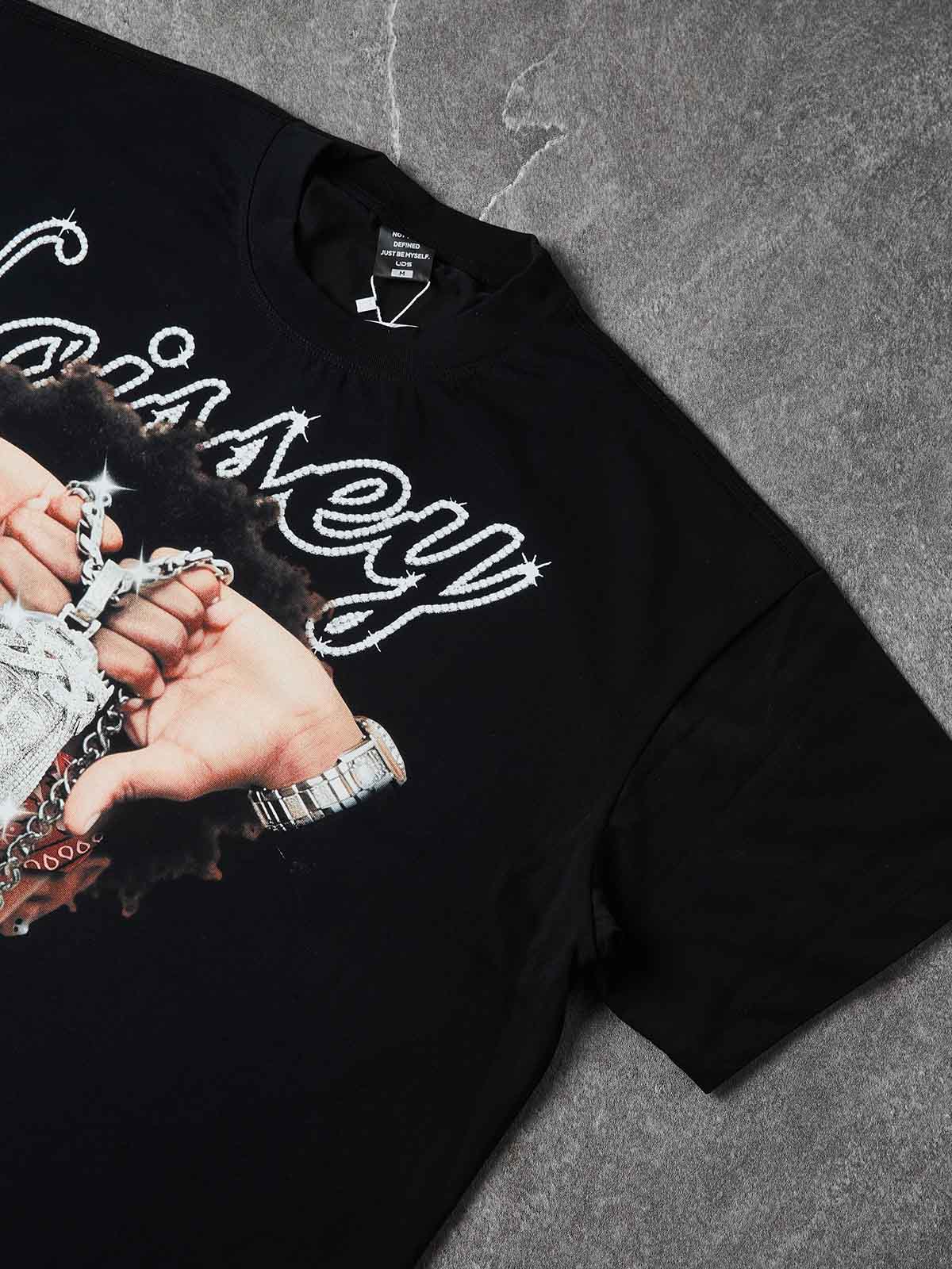 NOISSEY "Blind Faith" Child & Jesus Piece Graphic Rhinestone Heavyweight T-Shirt