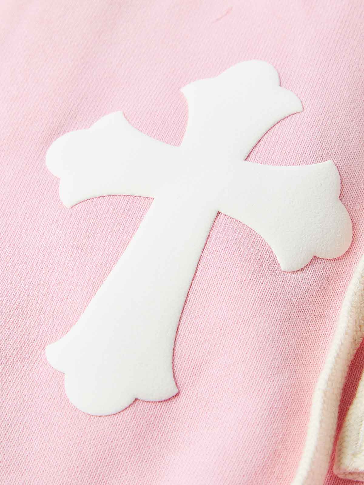 NOISSEY CHERRY BLOSSOM PINK WHITE CROSS CLUSTER GRAPHIC SHORTS