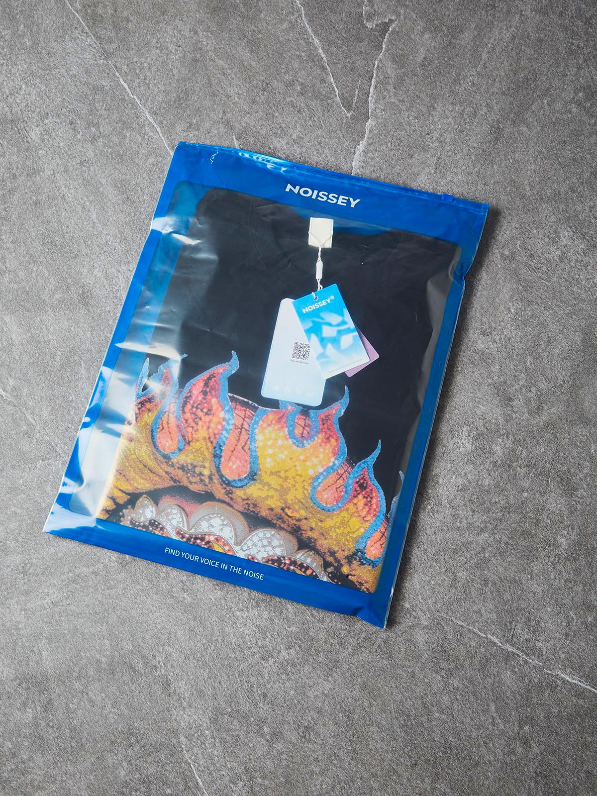 NOISSEY "Flame Grillz" Heavyweight Boxy Tank | Diamond Iced-Out Art with "Star-Dust" Glitter