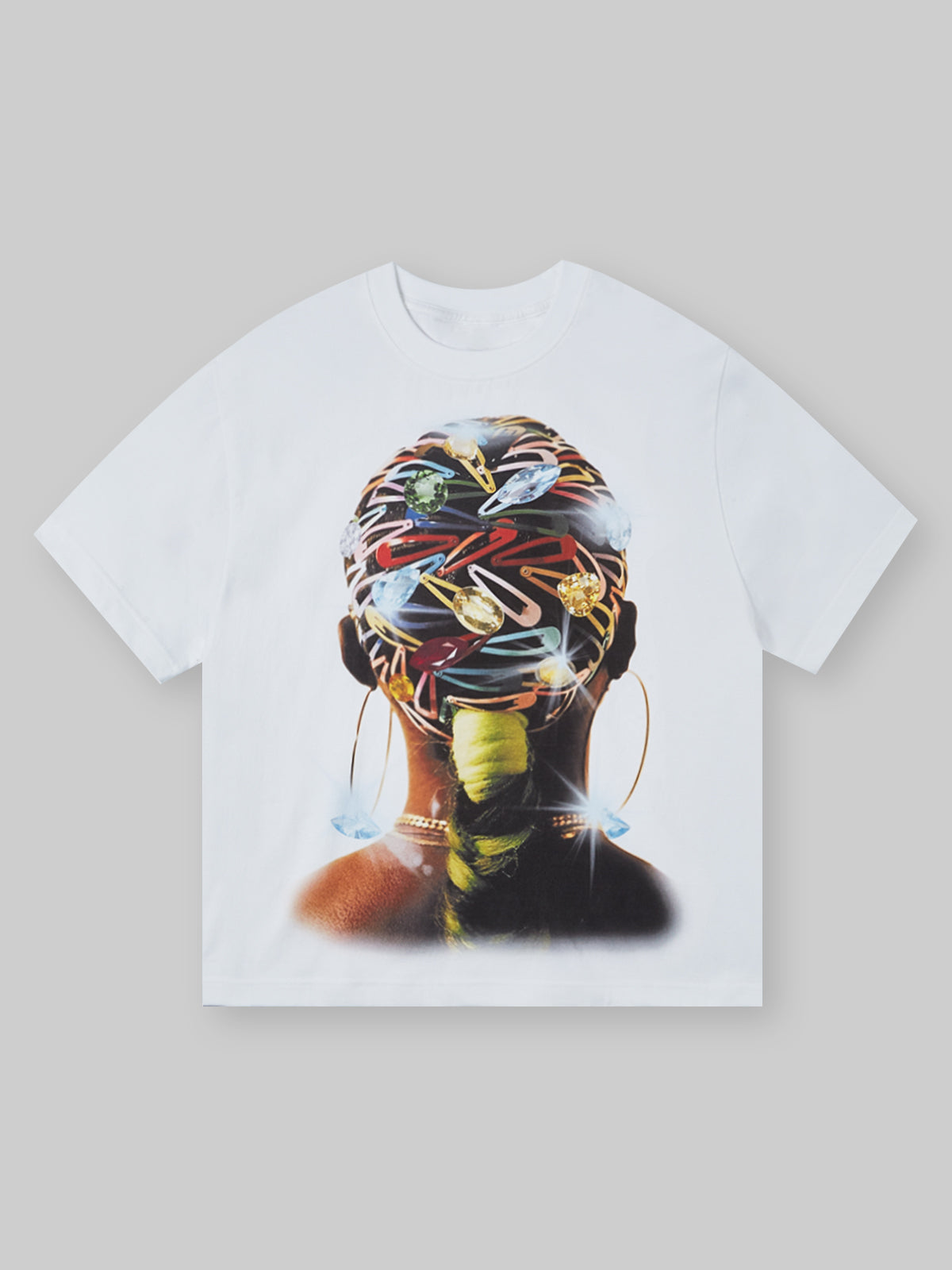 BOUNCE BACK© Hairpin and Diamond Braided Print T-shirt