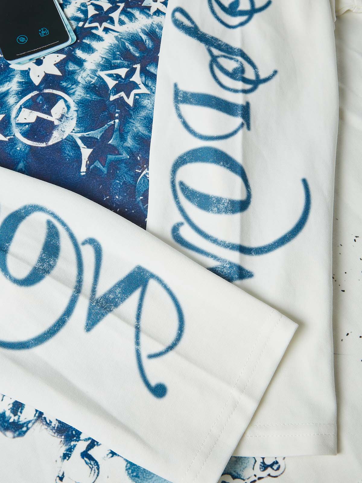 NOISSEY DEEP BLUE BRAIDS - LUXE TATTOO PATTERN ART LONG SLEEVE TEE
