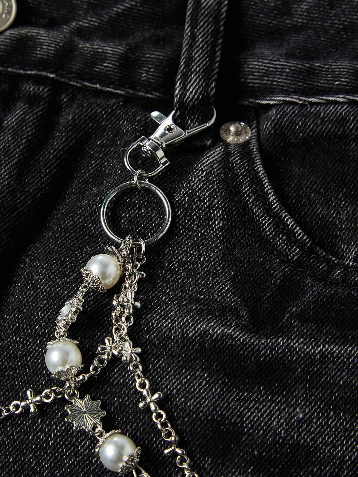 NOISSEY ARCHIVAL WASHED DENIM SHORTS — CHAIN EDITION