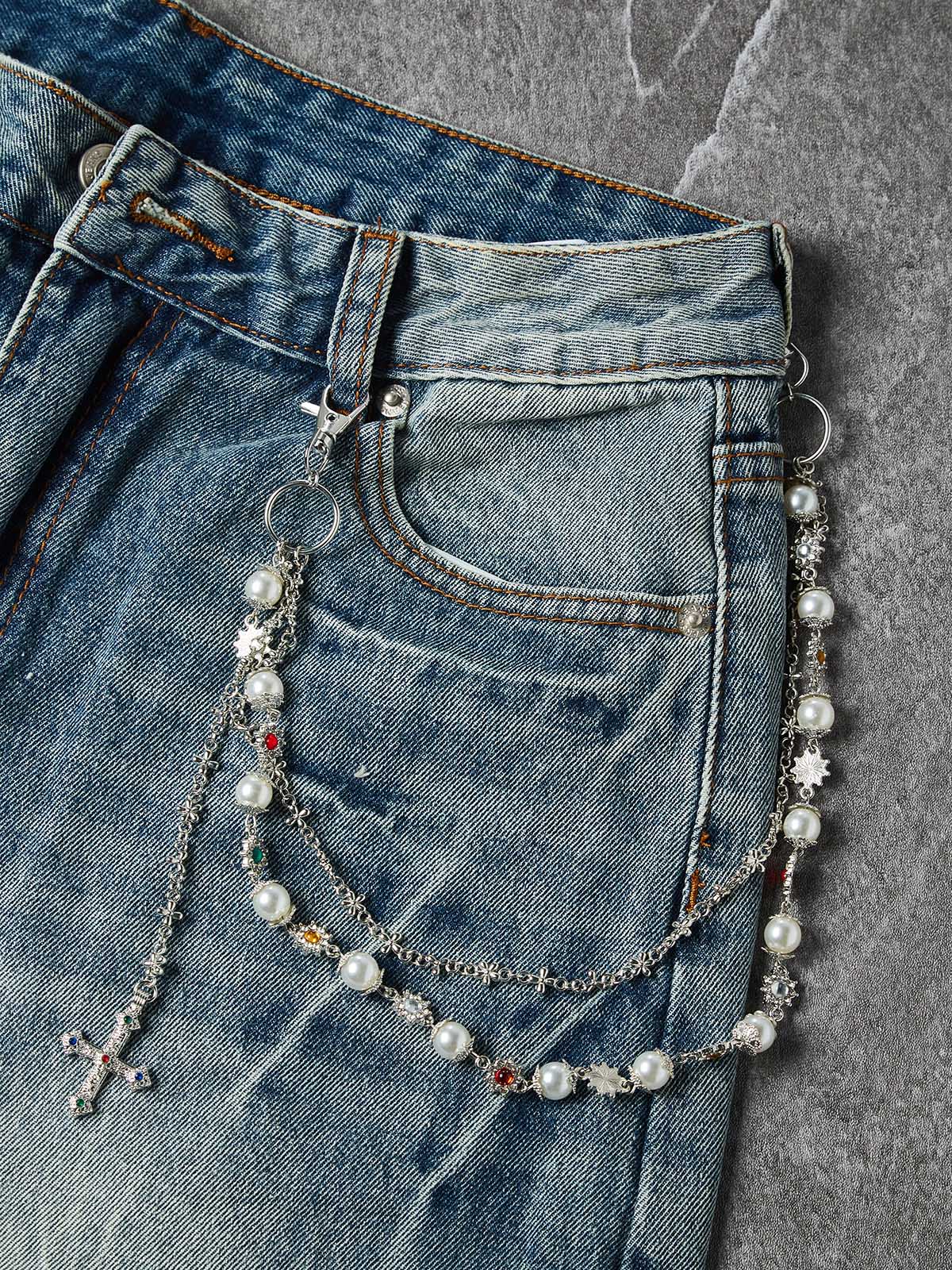 NOISSEY ARCHIVAL WASHED DENIM SHORTS — CHAIN EDITION