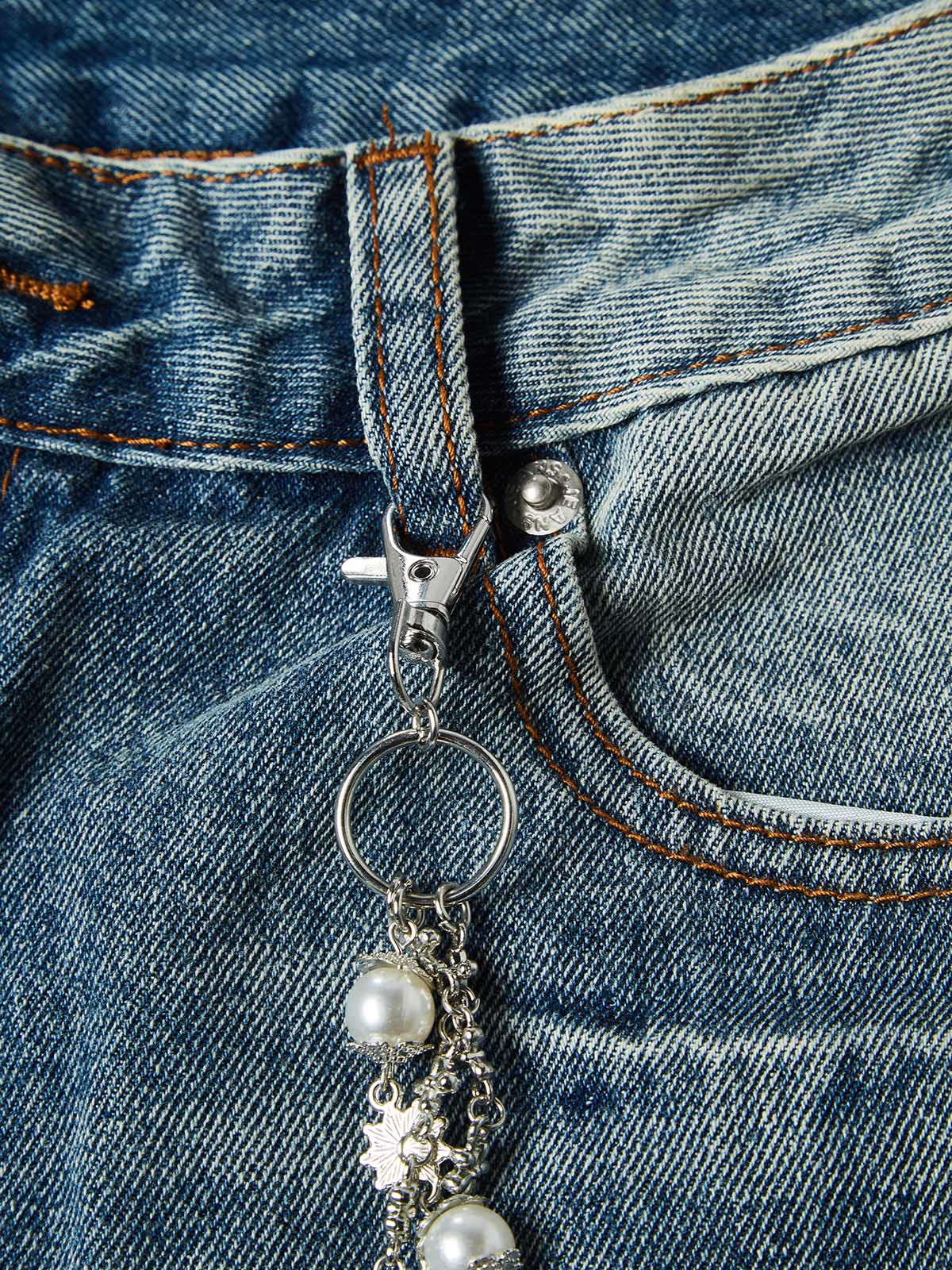 NOISSEY ARCHIVAL WASHED DENIM SHORTS — CHAIN EDITION