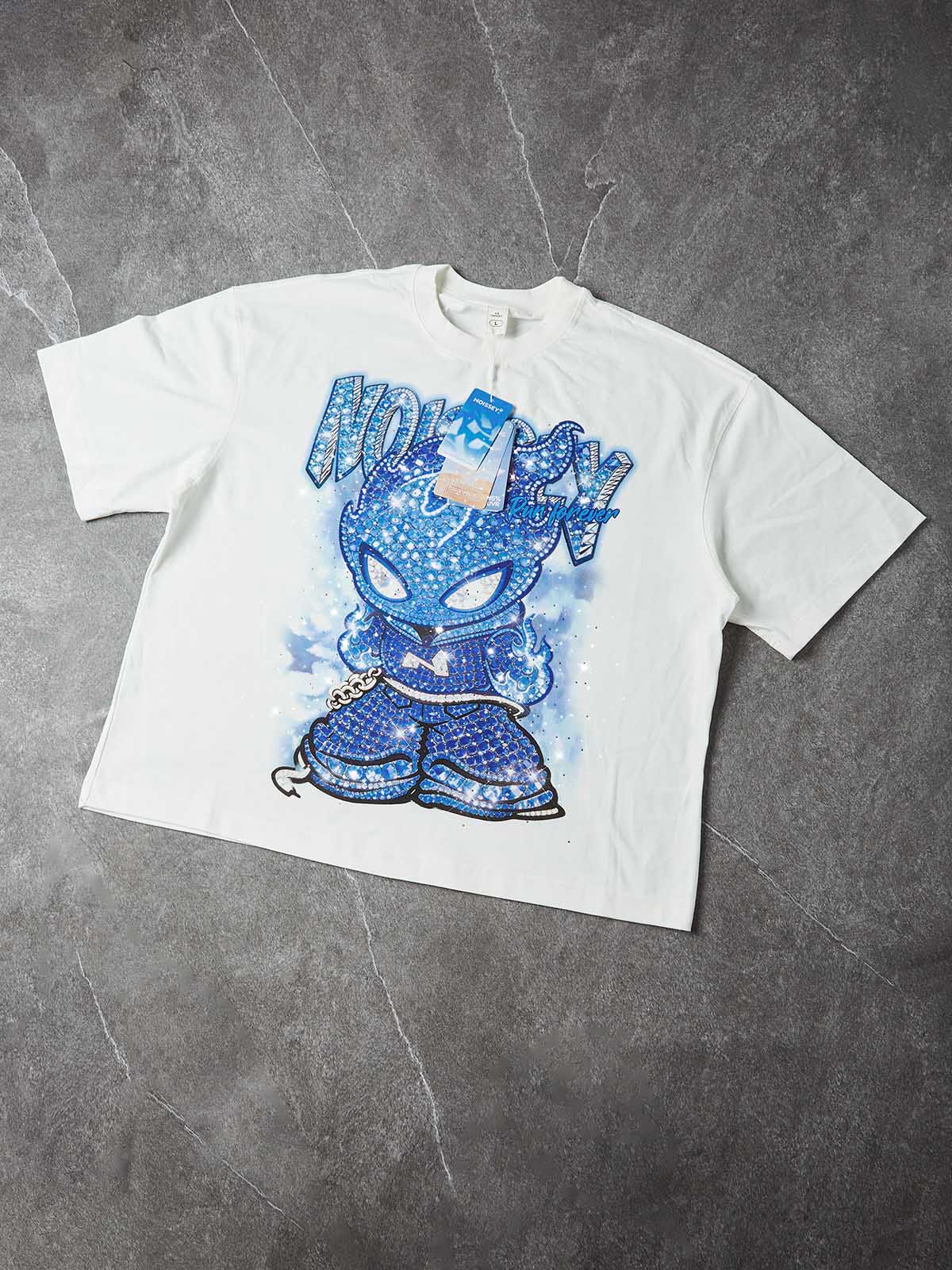 NOISSEY "BLUE ICE FLAME" ICED-OUT CHARACTER ART TEE