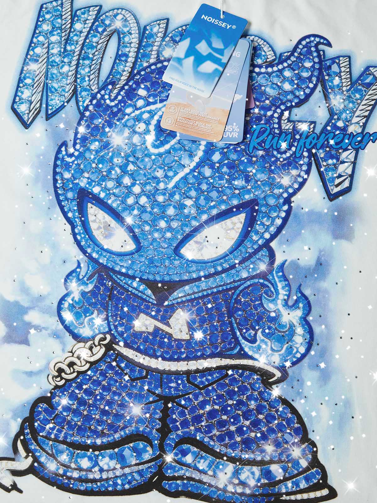 NOISSEY "BLUE ICE FLAME" ICED-OUT CHARACTER ART TEE