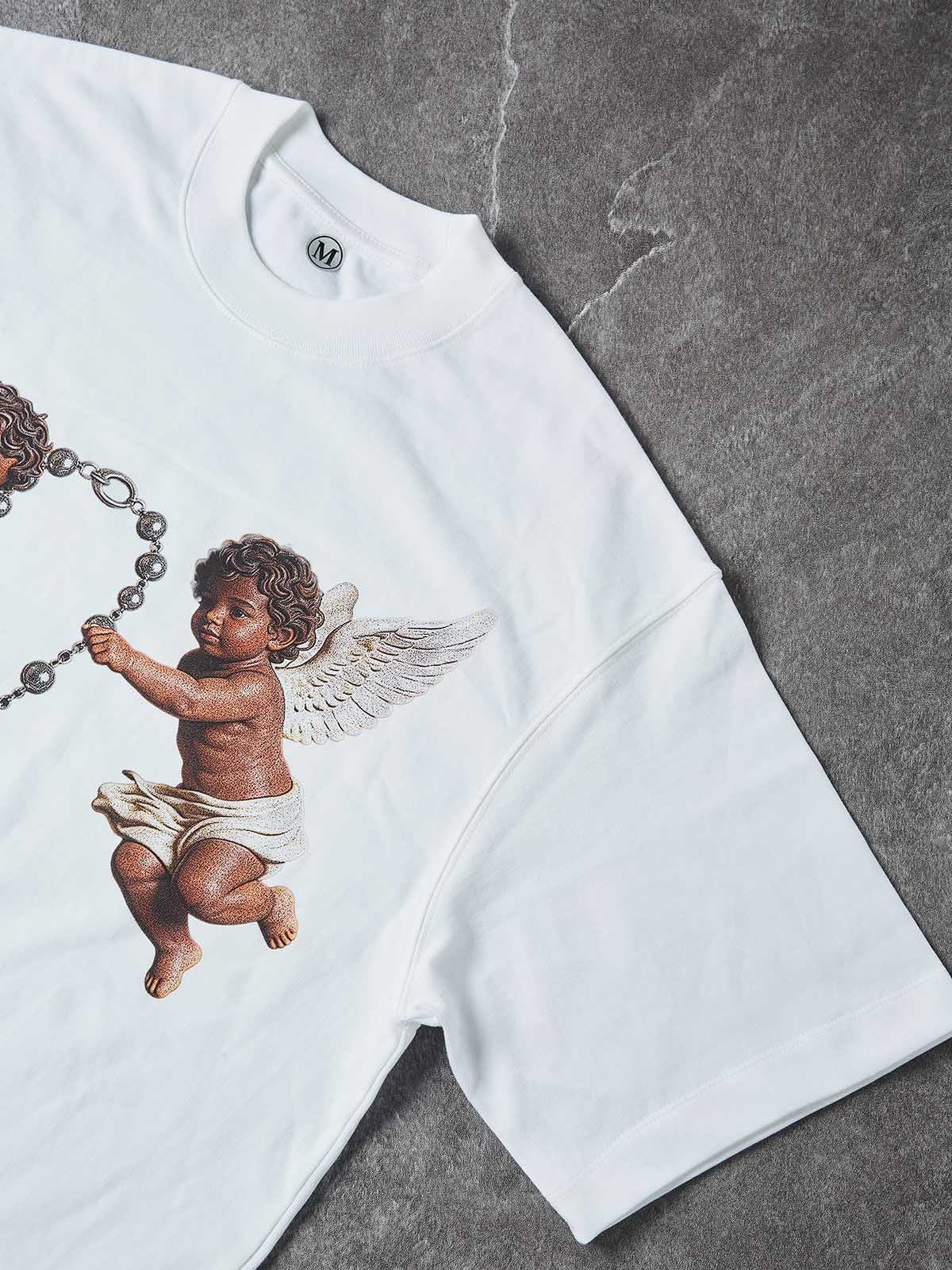 NOISSEY "DIVINE GUARDIANS" ROSARY & CHERUB ART TEE