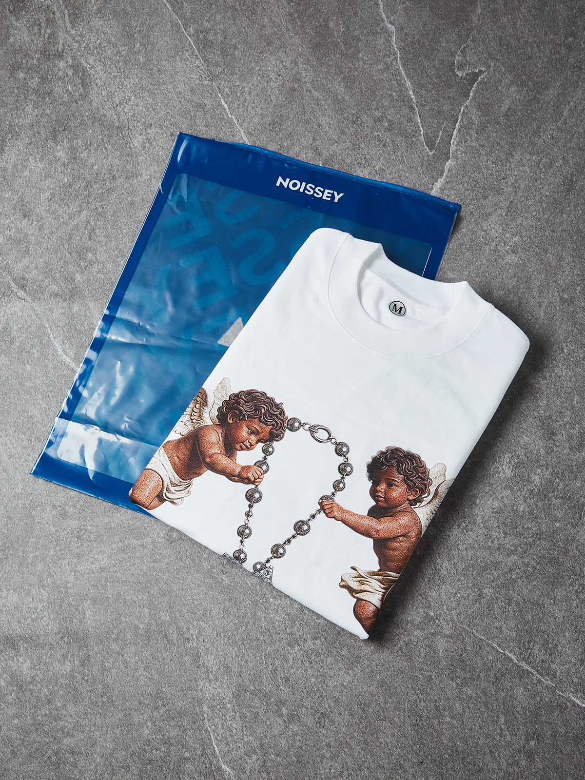 NOISSEY "DIVINE GUARDIANS" ROSARY & CHERUB ART TEE