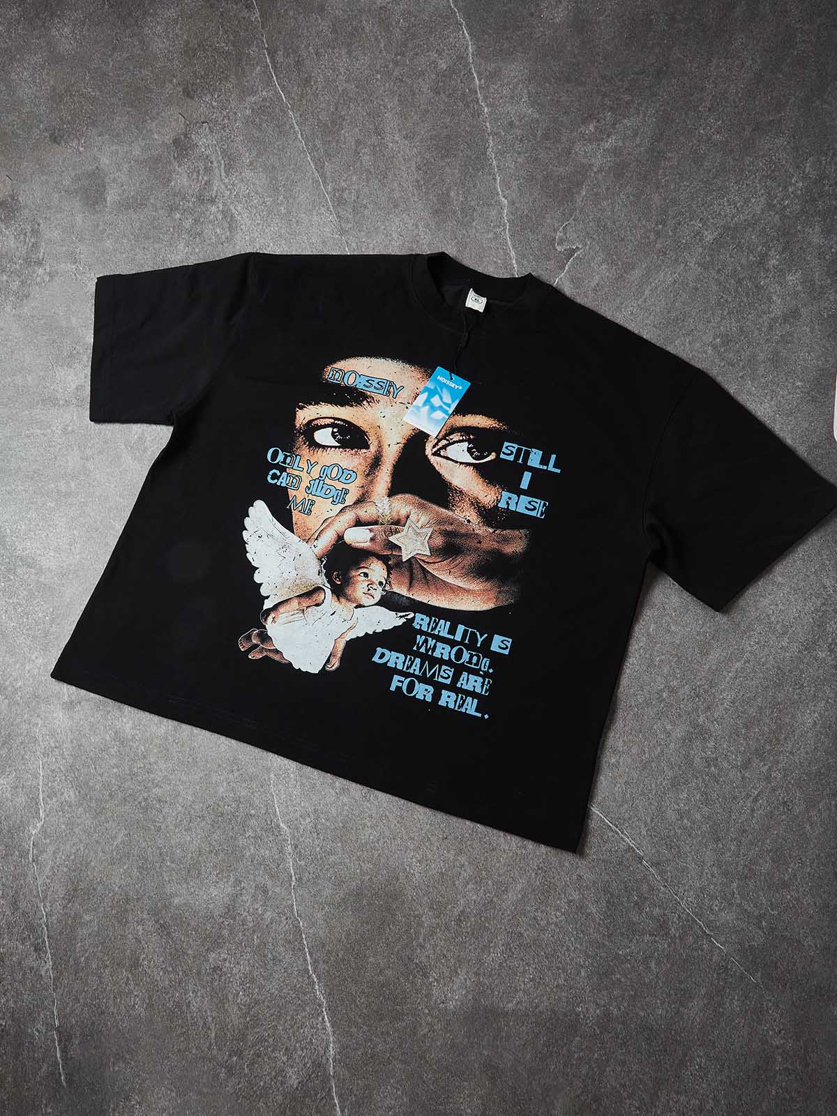 NOISSEY "Only God Can Judge Me" Immortal Legend Faith Angel Art Print Heavyweight T-Shirt