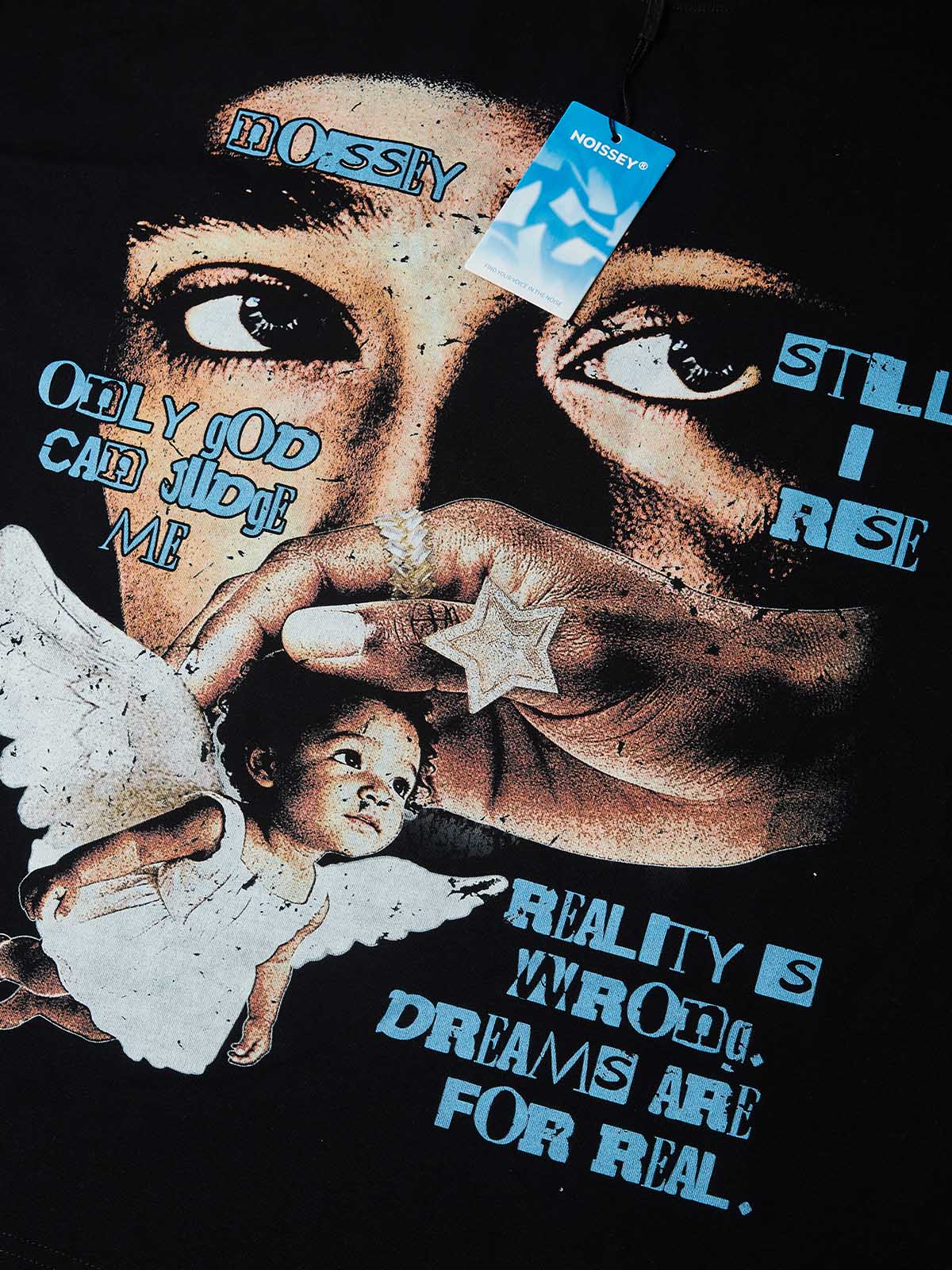 NOISSEY "Only God Can Judge Me" Immortal Legend Faith Angel Art Print Heavyweight T-Shirt