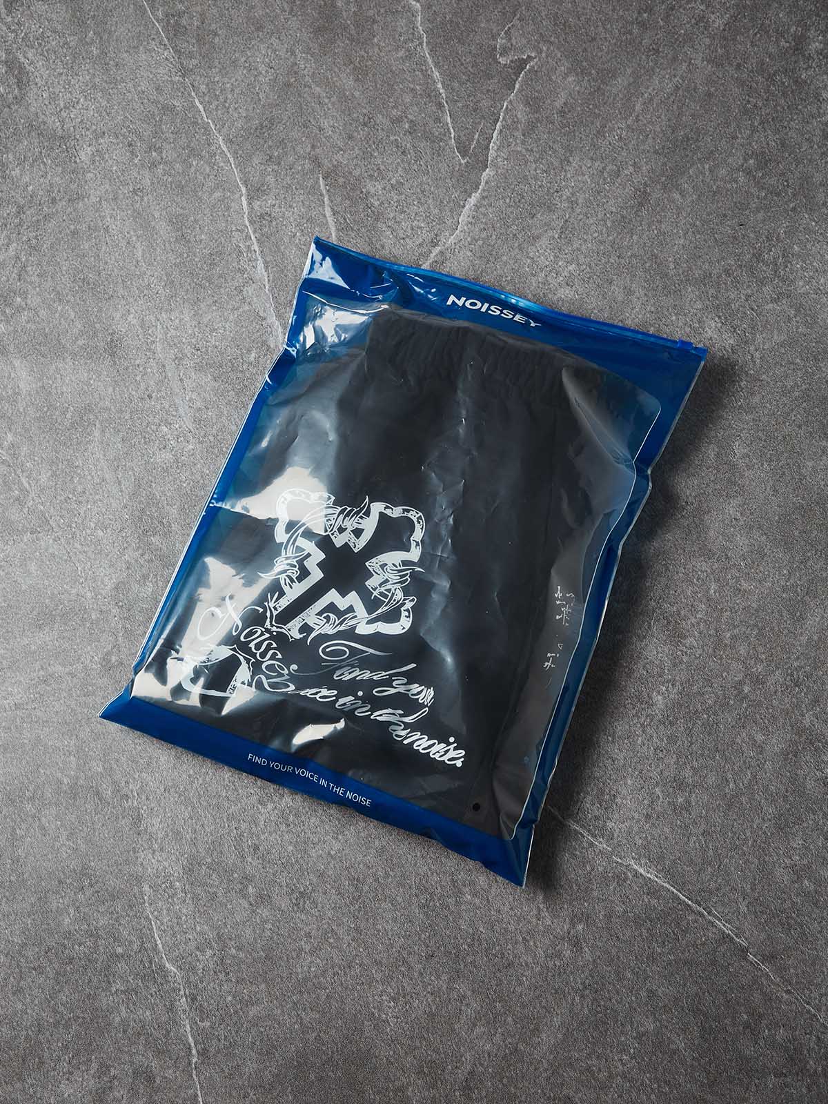 Waters of Faith — Christ Cross Art Distressed Print Black Shorts