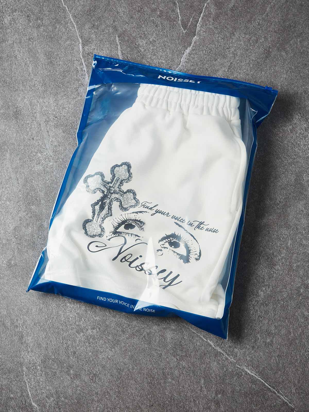 NOISSEY "SACRED REDEMPTION" RELIGIOUS ICONOGRAPHY OVERSIZED SHORTS