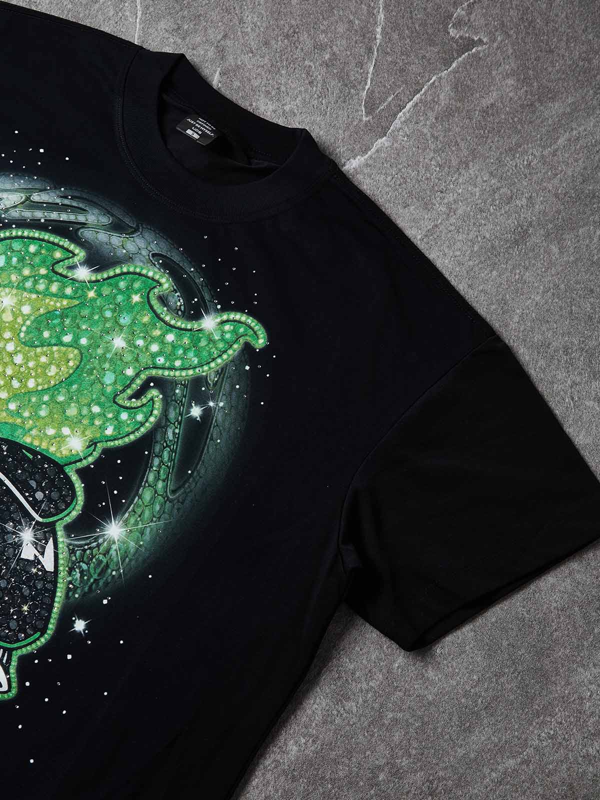 NOISSEY "RUN FOREVER" GREEN FLAME CRYSTAL FIGURE ART PRINT T-SHIRT