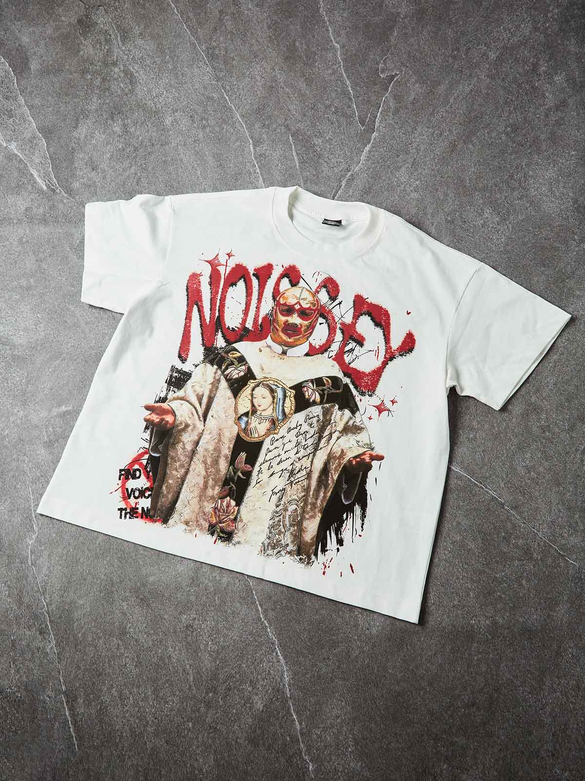 NOISE FAD VOICE THEN — Wrestler Priest Graffiti Art Print Short-Sleeve T-Shirt