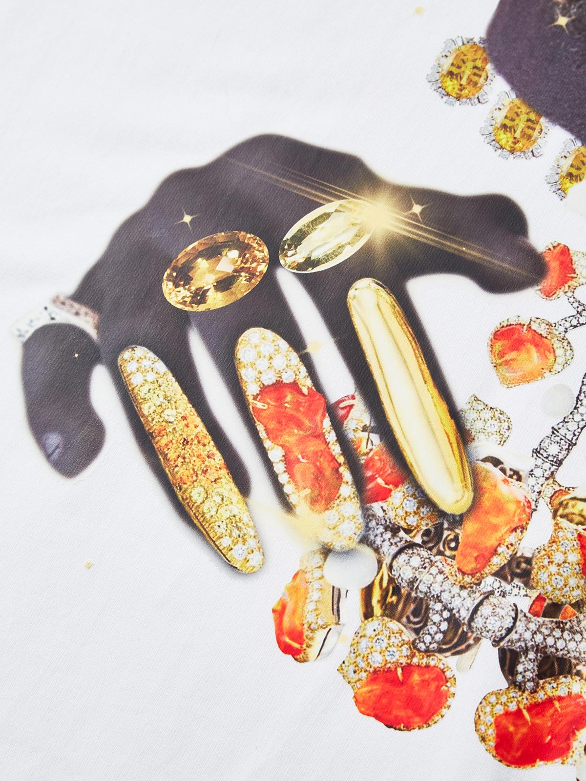 BOUNCE BACK© Gold Diamond Braid and Diamond Print T-shirt
